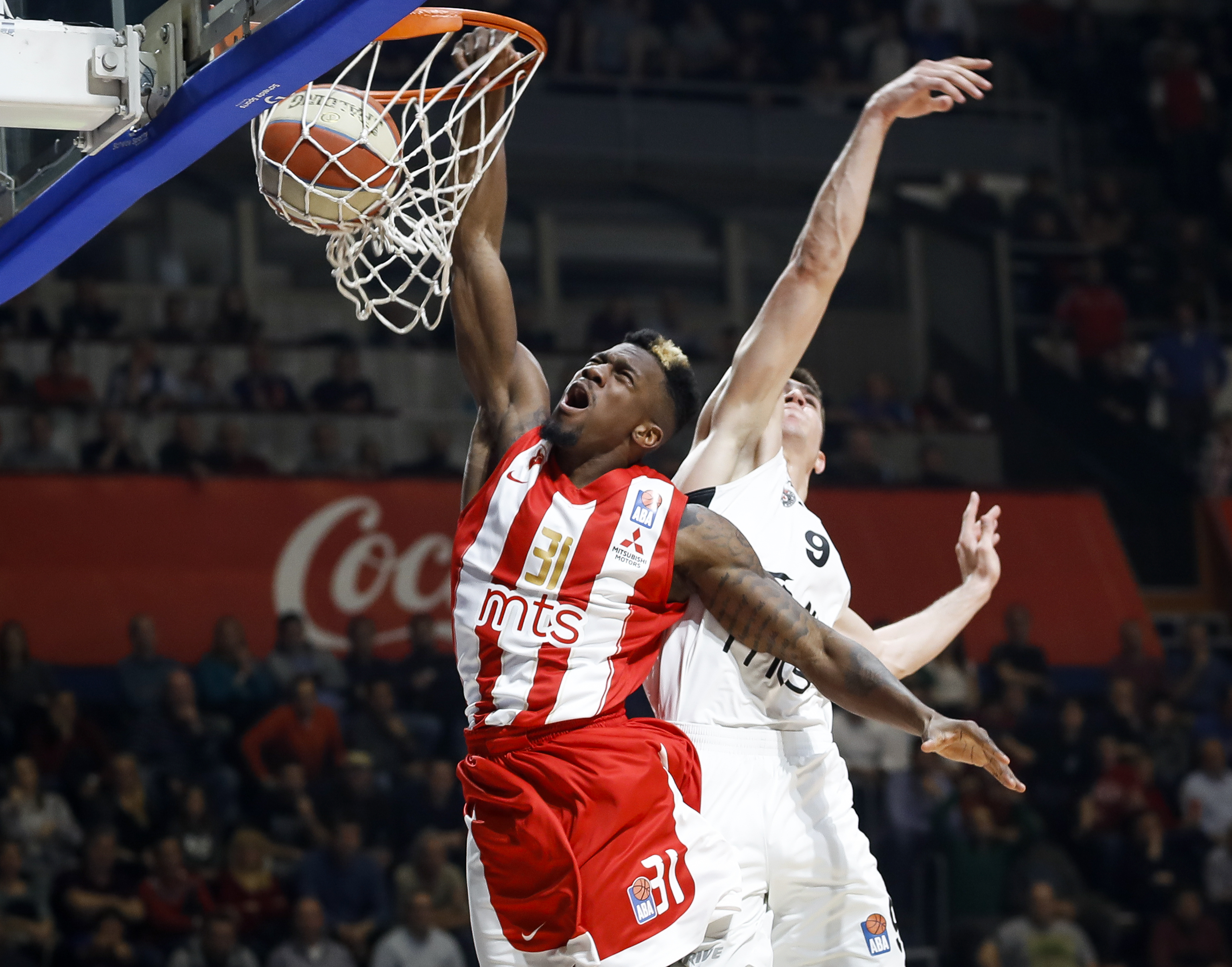 Kosarka ABA League season 2017-2018
Crvena Zvezda v Partizan
Dylan Ennis (L) and Vanja Marinkovic
Beograd, 29.01.2018.
foto: Srdjan Stevanovic/Starsportphoto ©