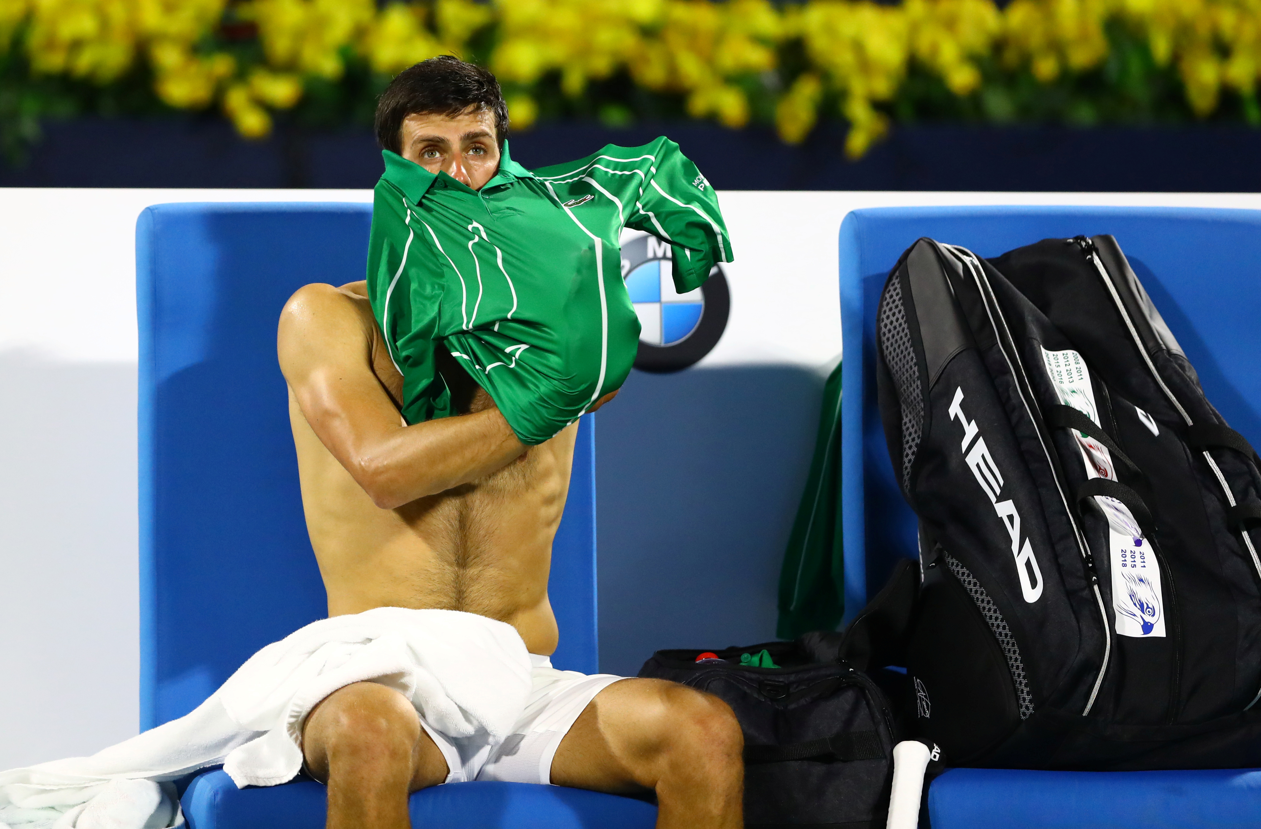 Tennis - ATP 500 - Dubai Tennis Championships - Dubai Duty Free Tennis Stadium, Dubai, United Arab Emirates - February 29, 2020   Serbia's Novak Djokovic during his Final match against Greece's Stefanos Tsitsipas   REUTERS/Ahmed Jadallah - RC2FAF9QFE8I