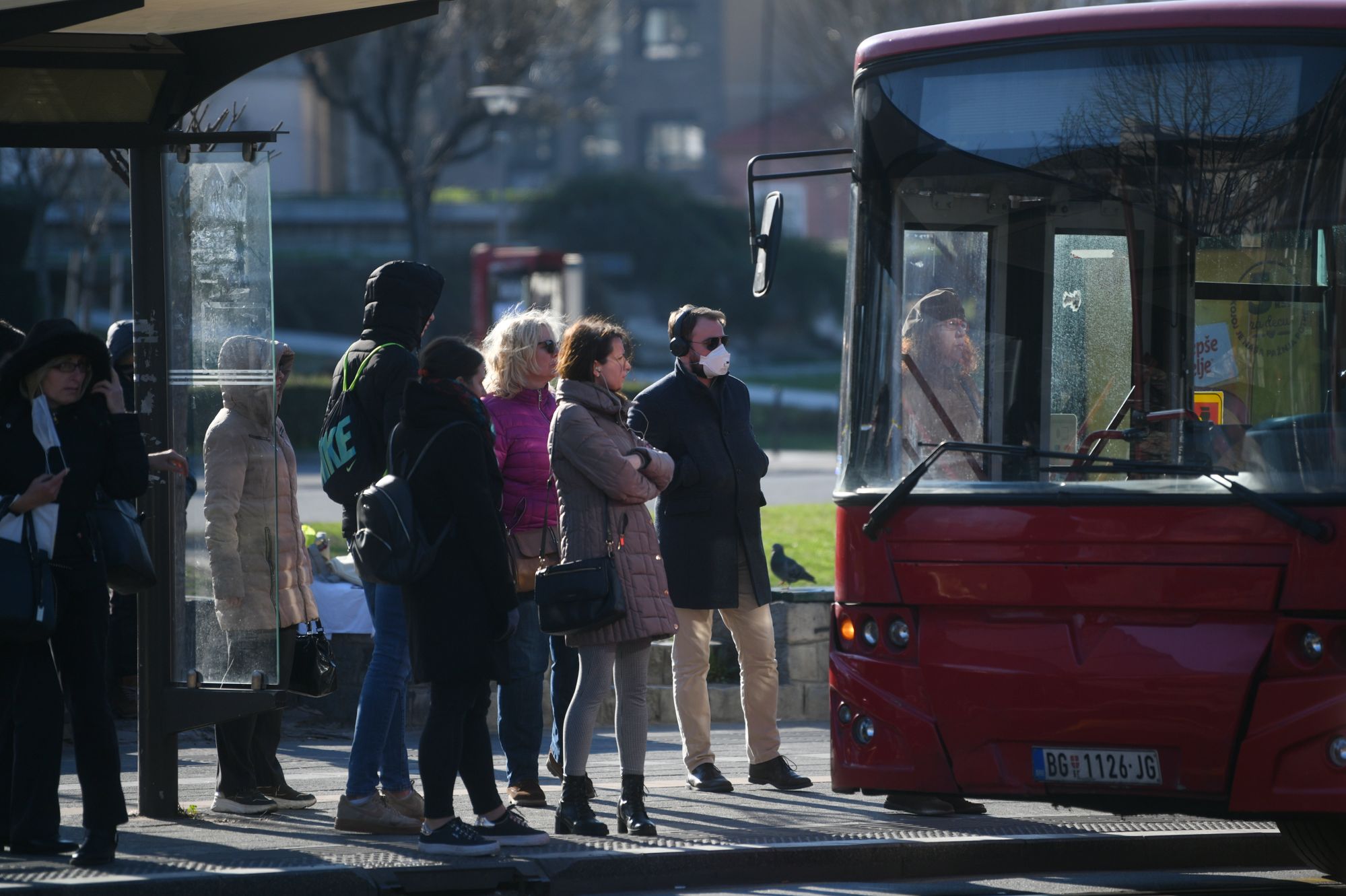 Beograd 16.03.2020. Koronavirus prvi dan vanrednog stanja, maske, zaštitne maske gradski prevoz Foto:Filip Krainčanić/Nova.rs