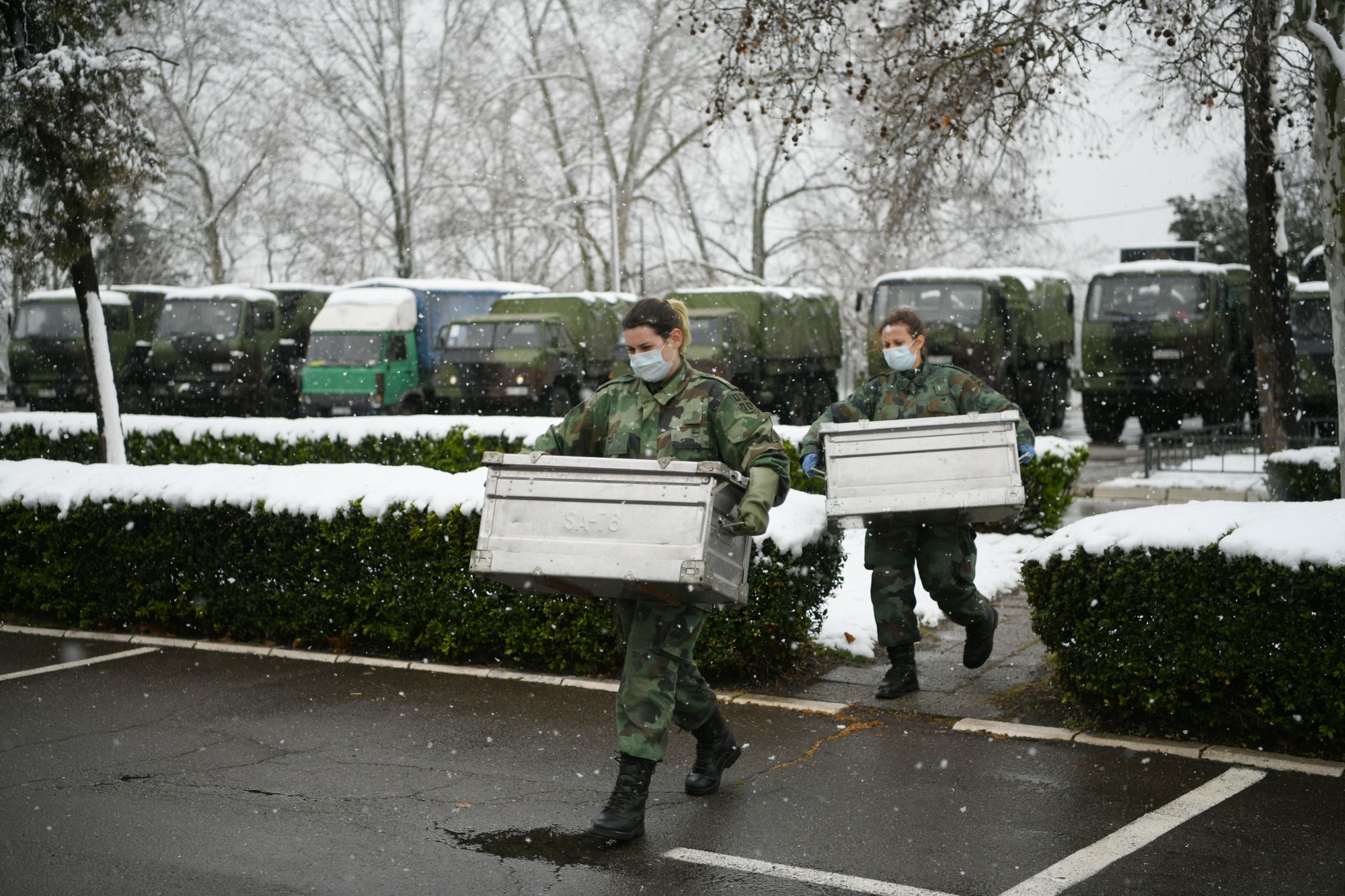 Beograd 24.03.2020. Beogradski sajam, privremena bolnica, vojska, vojnici, koronavirus, vanredno stanje Foto: Filip Krainčanić/Nova.rs