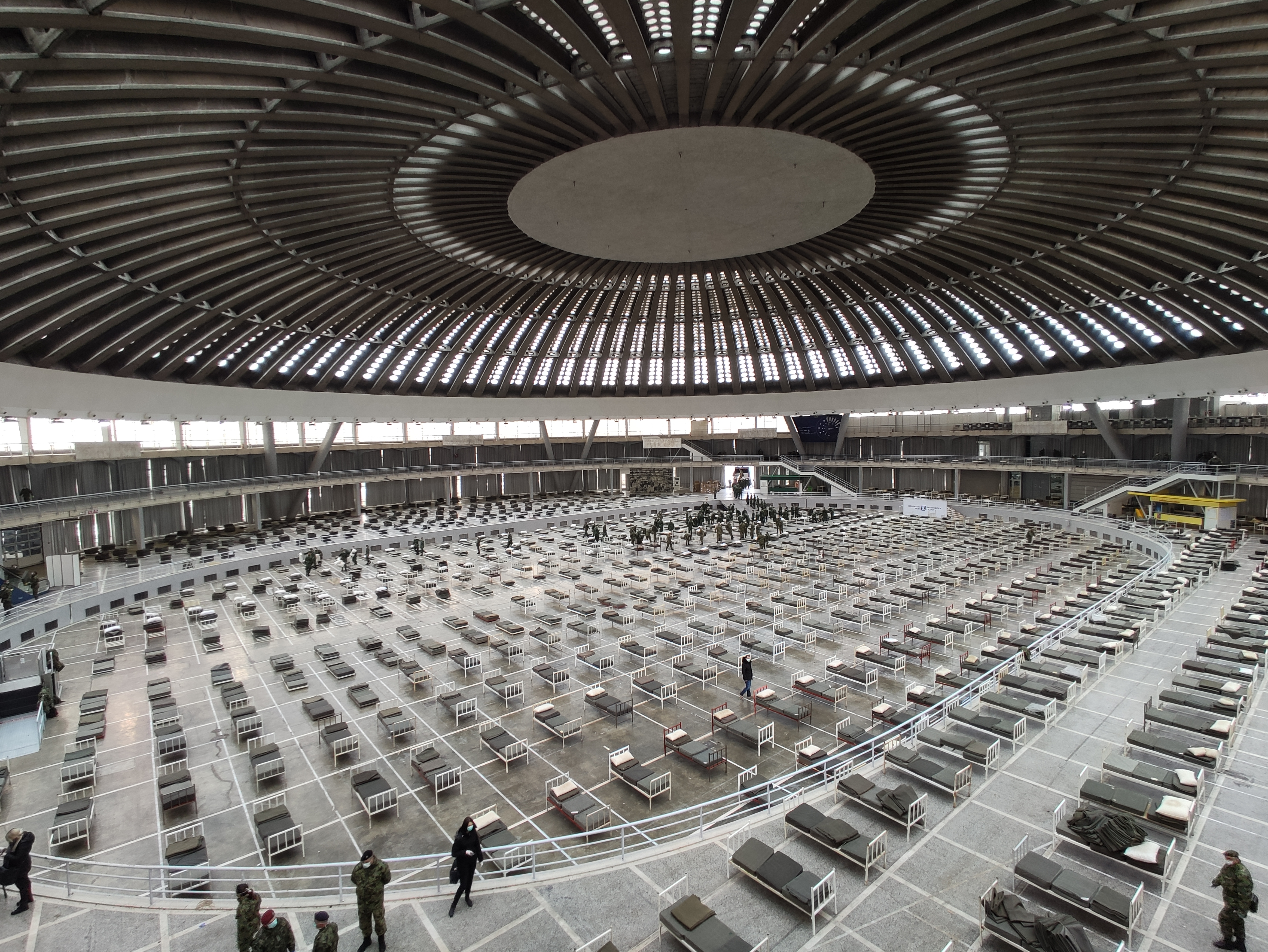 Beograd 24.03.2020. Beogradski sajam, privremena bolnica, vojska, vojnici, koronavirus, vanredno stanje Foto: Filip Krainčanić/Nova.rs
