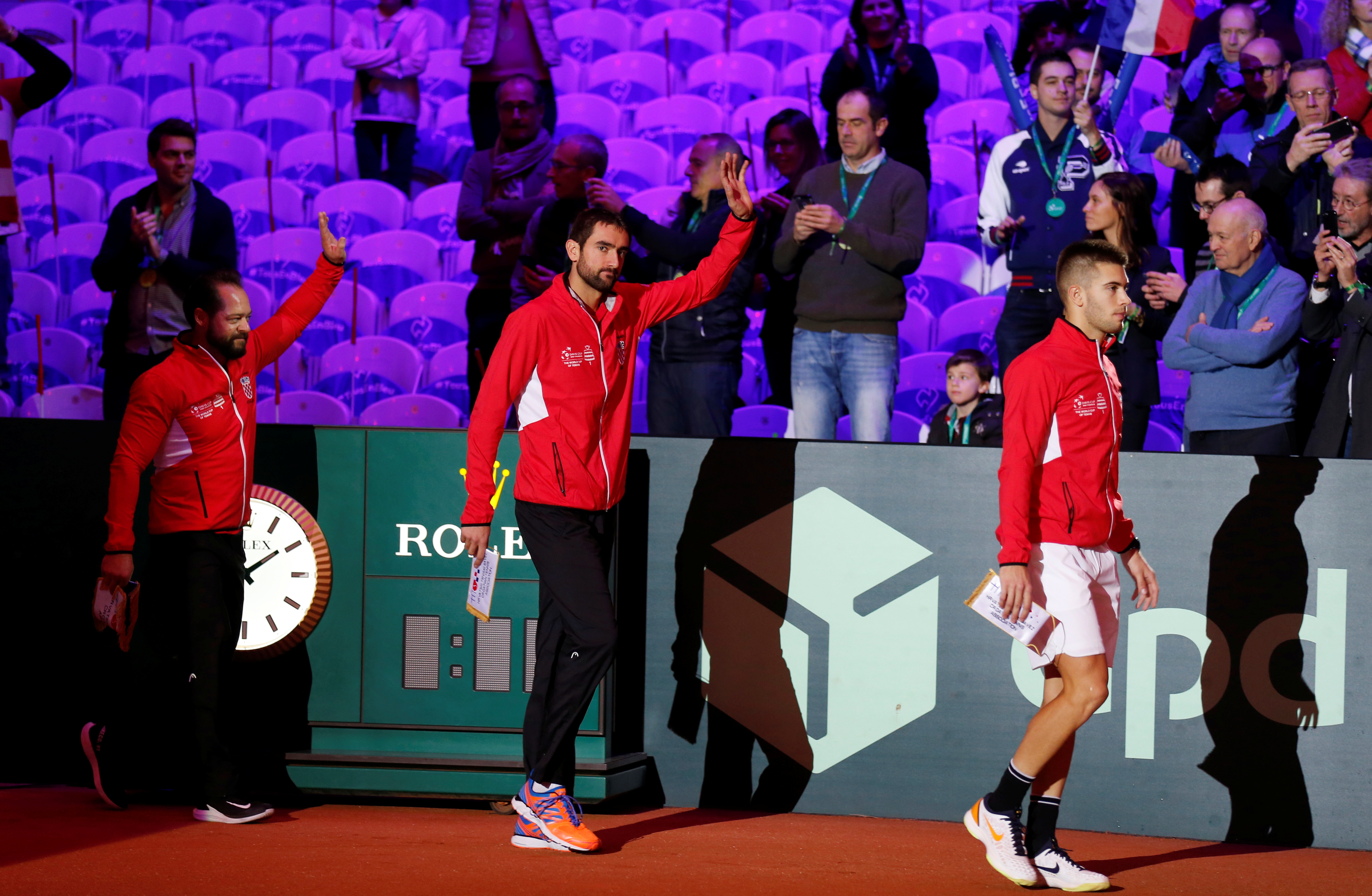 Tennis - Davis Cup Final - France v Croatia - Stade Pierre Mauroy, Lille, France - November 23, 2018   Croatia's Marin Cilic before the match between France's Jeremy Chardy and Croatia's Borna Coric   REUTERS/Pascal Rossignol - RC1EF5FEAB10