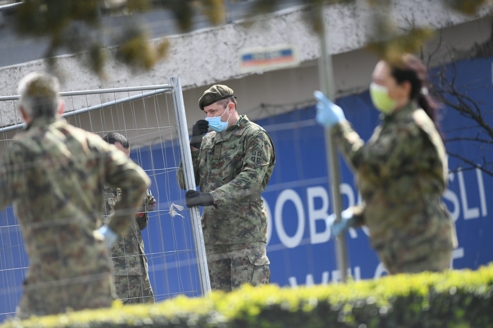 Beograd 27.03.2020. Beogradski sajam poslednje pripreme za prihvat pavijenata zaraženih koronavirusom Vojska Srbije karantin izolacija prihvatni centar koronavirus Foto:Vesna Lalić/Nova.rs