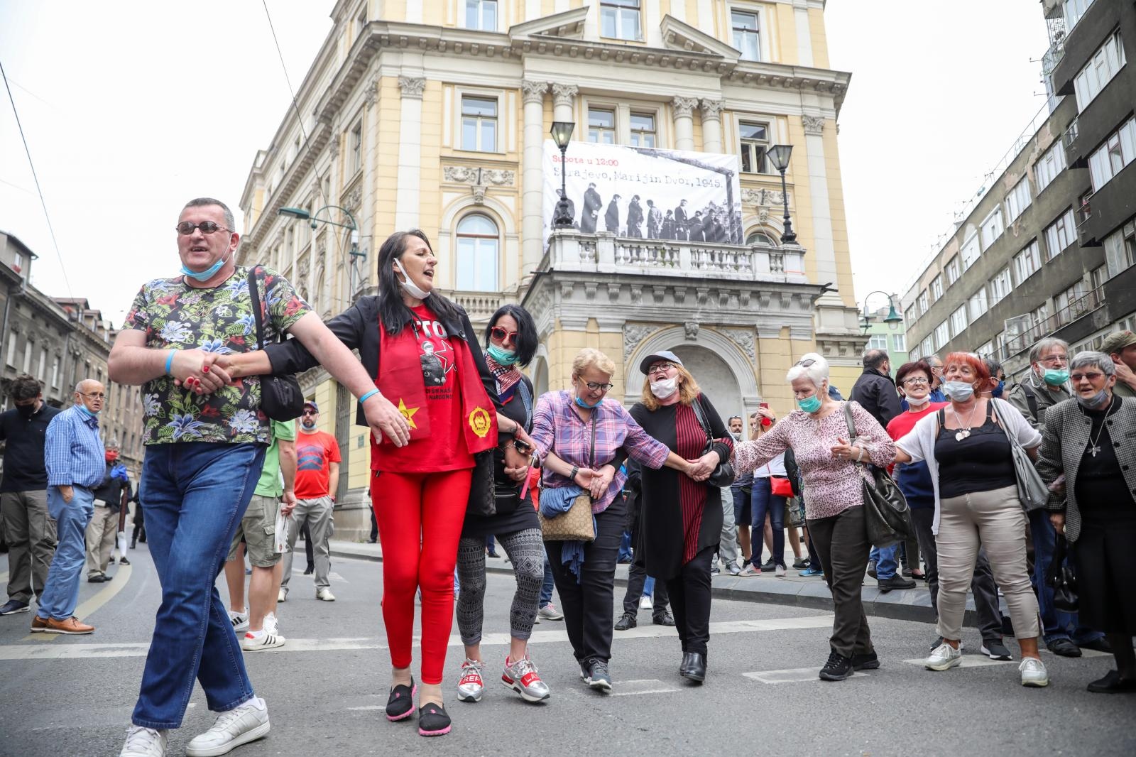 16.05.2020., Sarajevo, Bosna i Hercegovina - Nekoliko tisuca ljudi okupilo se u mimohodu kako bi odali pocast zrtvama ustaskog terora iz Drugog svjetskog rata. Photo: Armin Durgut/PIXSELL
