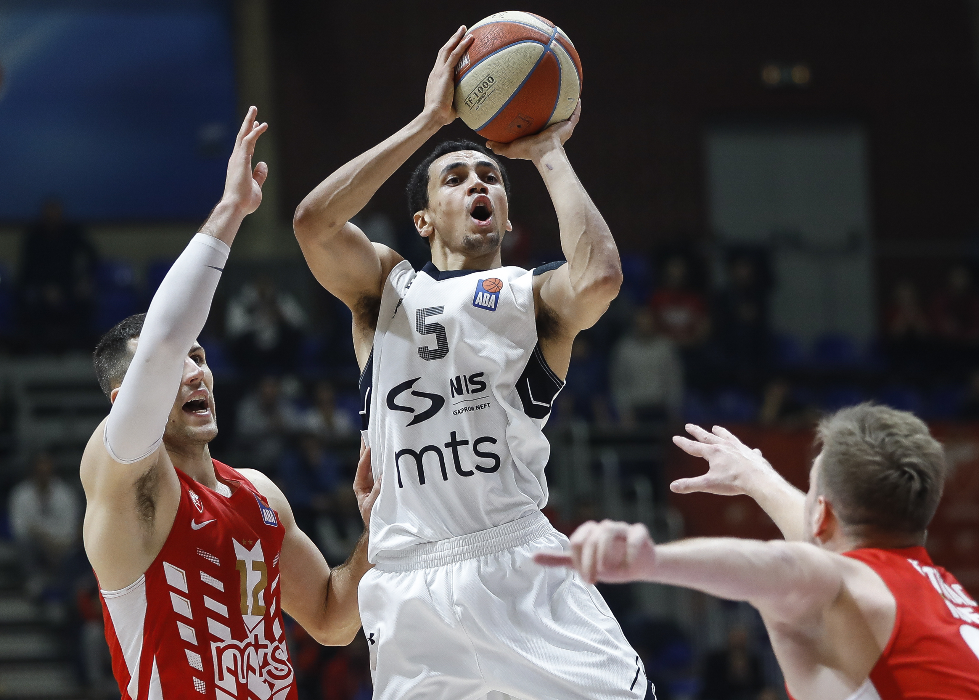 Kosarka Basketball ABA season 2019-2020
Crvena Zvezda v Partizan
 Marcus Paige (C) Billy Baron (L) and Vladimir Stimac