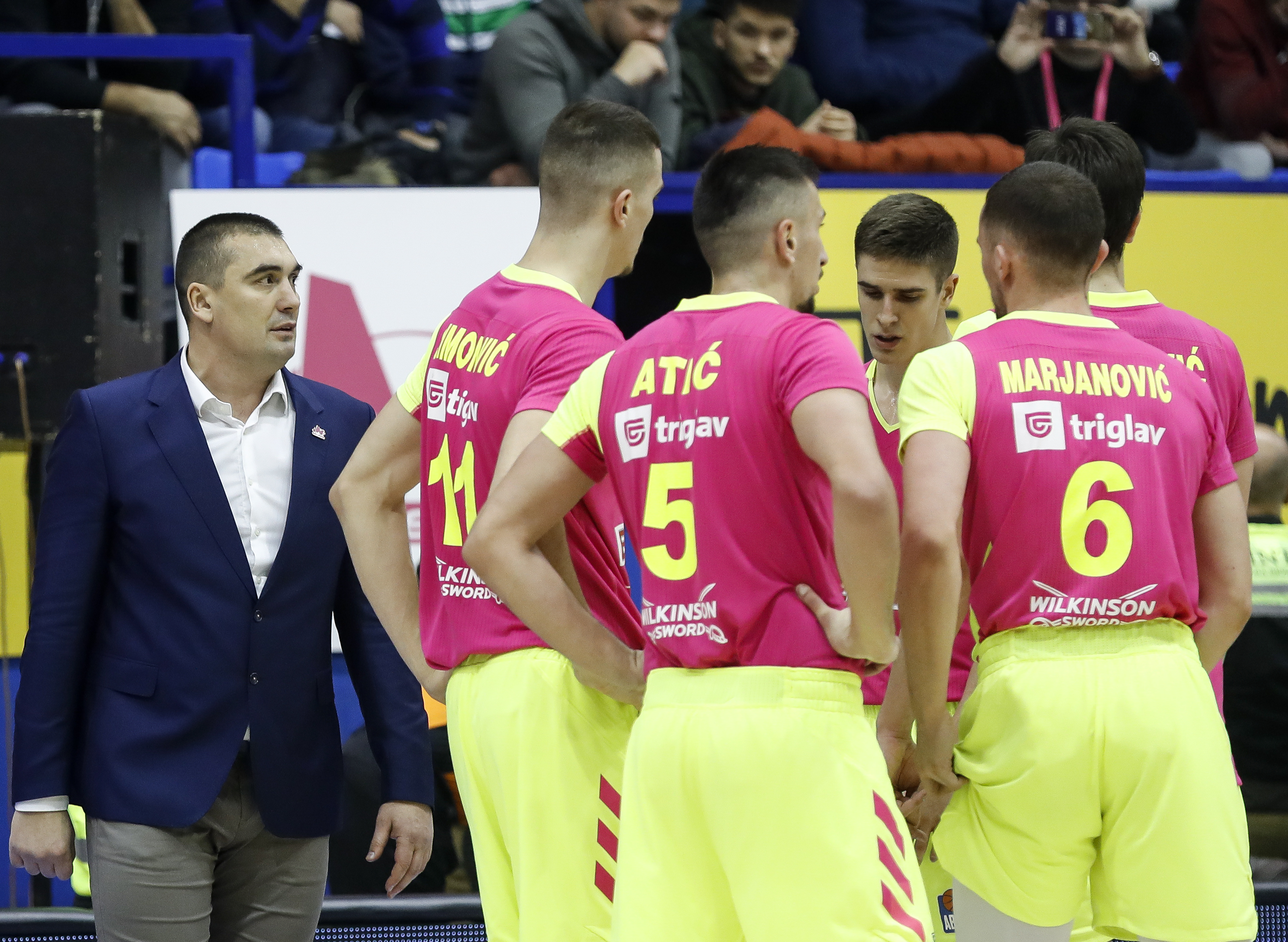 Kosarka Basketball ABA season 2019-2020
Mega Bemaks v Partizan
from left Head coach Dejan Milojevic Marko Simonovic Edin Atic Luka Asceric and Andrija Marjanovic
Beograd, 06.12.2019
foto: Srdjan Stevanovic/Starsportphoto ©