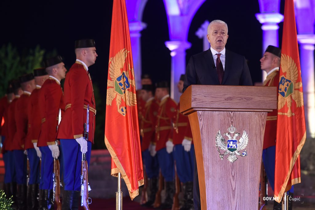 Cetinje, 21.maja 2020.-Povodom Dana crnogorske nezavisnosti premijer Crne Gore Dusko Markovic govori na  Svecoj akademiji. FOTO TANJUG/ VLADA CRNE GORE/ BOJANA CUPIC/ nr