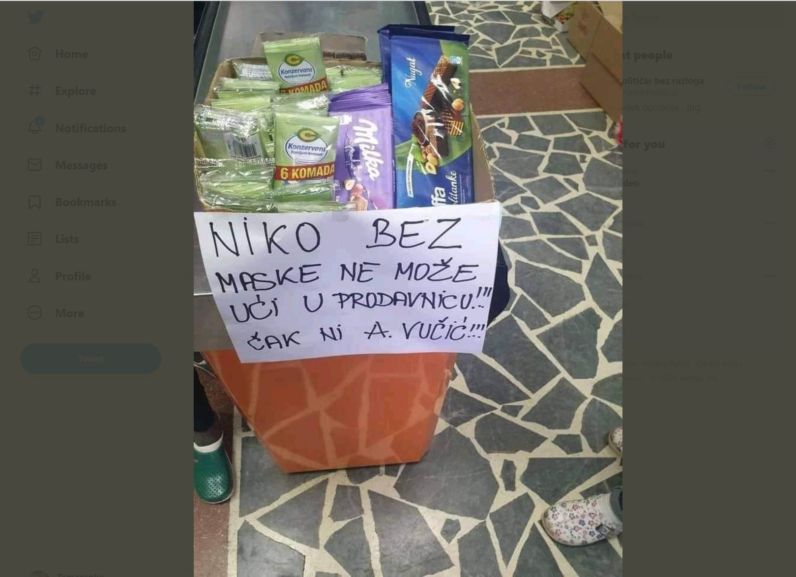 maska, prodavnica, Vučić