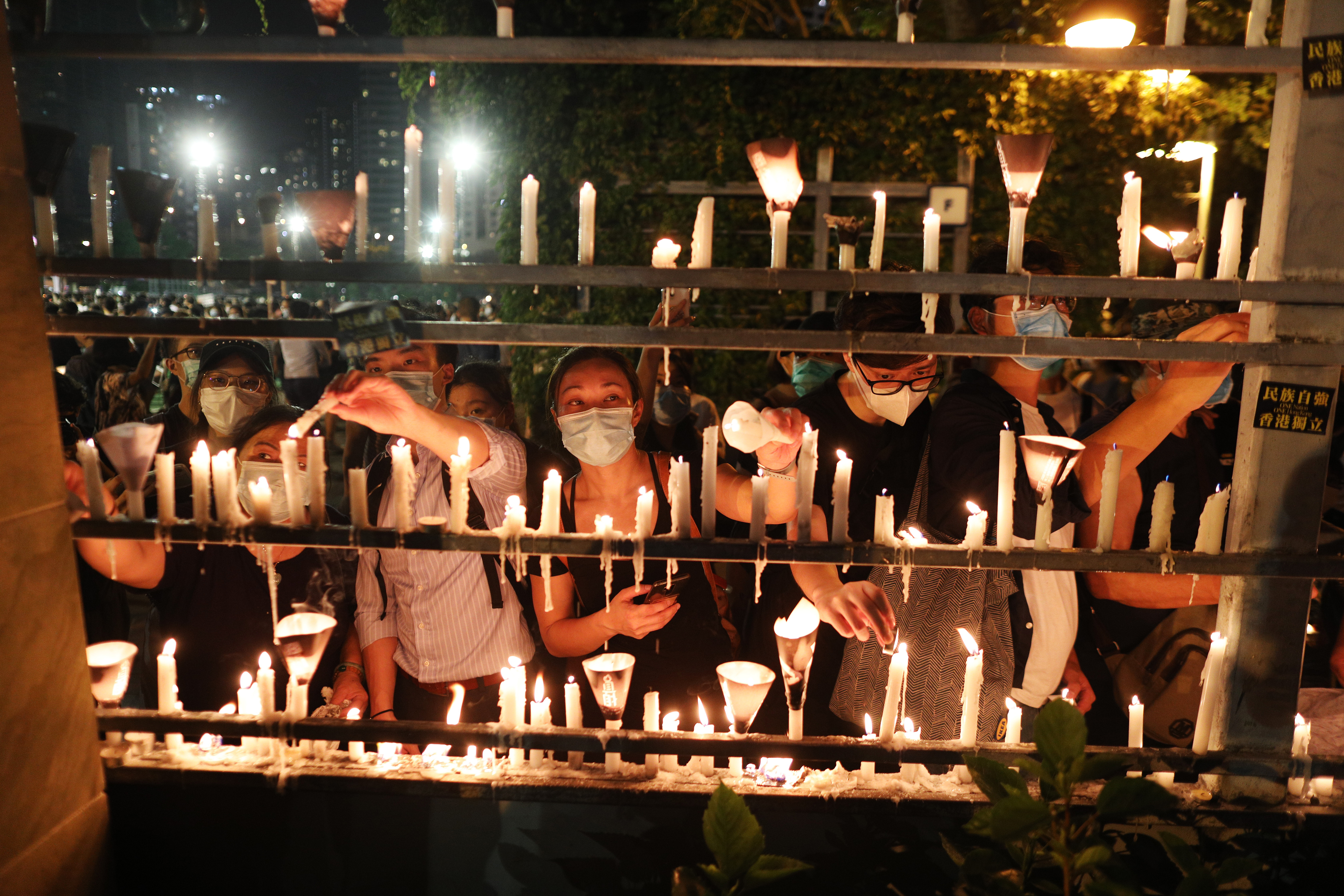 Banned Beijing Tiananmen Square Massacre anniversary in Hong Kong