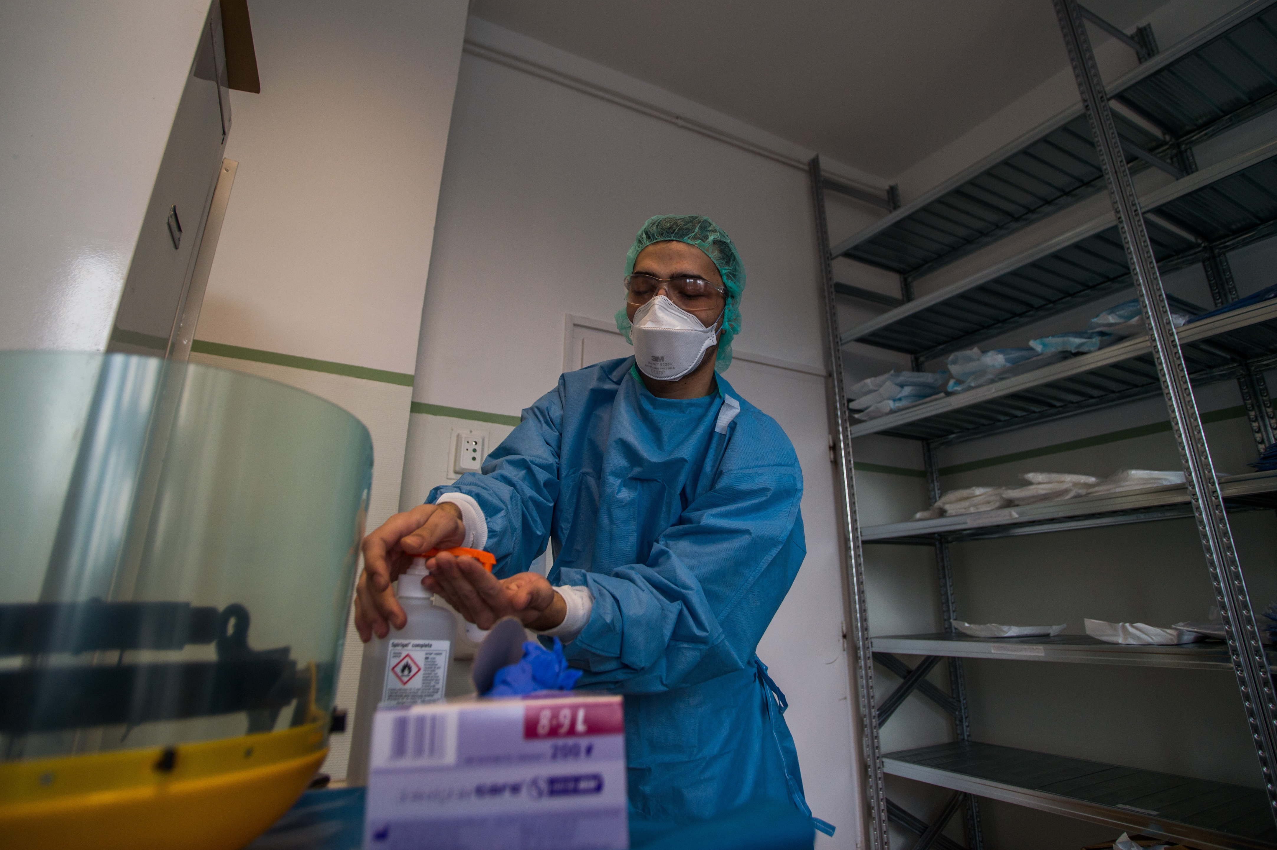 Care unit of the new COVID-19 infected patients inside the Koranyi National Institute of Pulmonology in Budapest