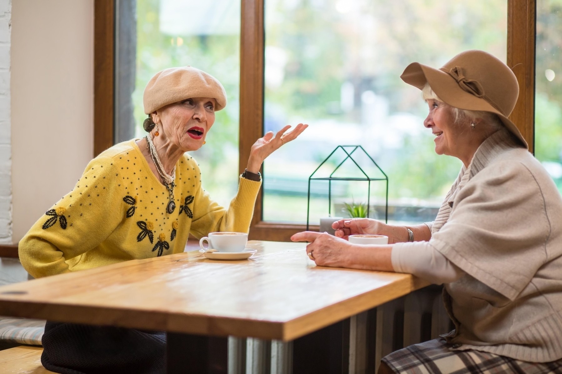 Bakice Senior women and cafe table. Two ladies talking indoor. Conversation of old friends., Image: 316167150, License: Royalty-free, Restrictions: , Model Release: yes, Credit line: Denys Kovtun / Alamy / Alamy / Profimedia