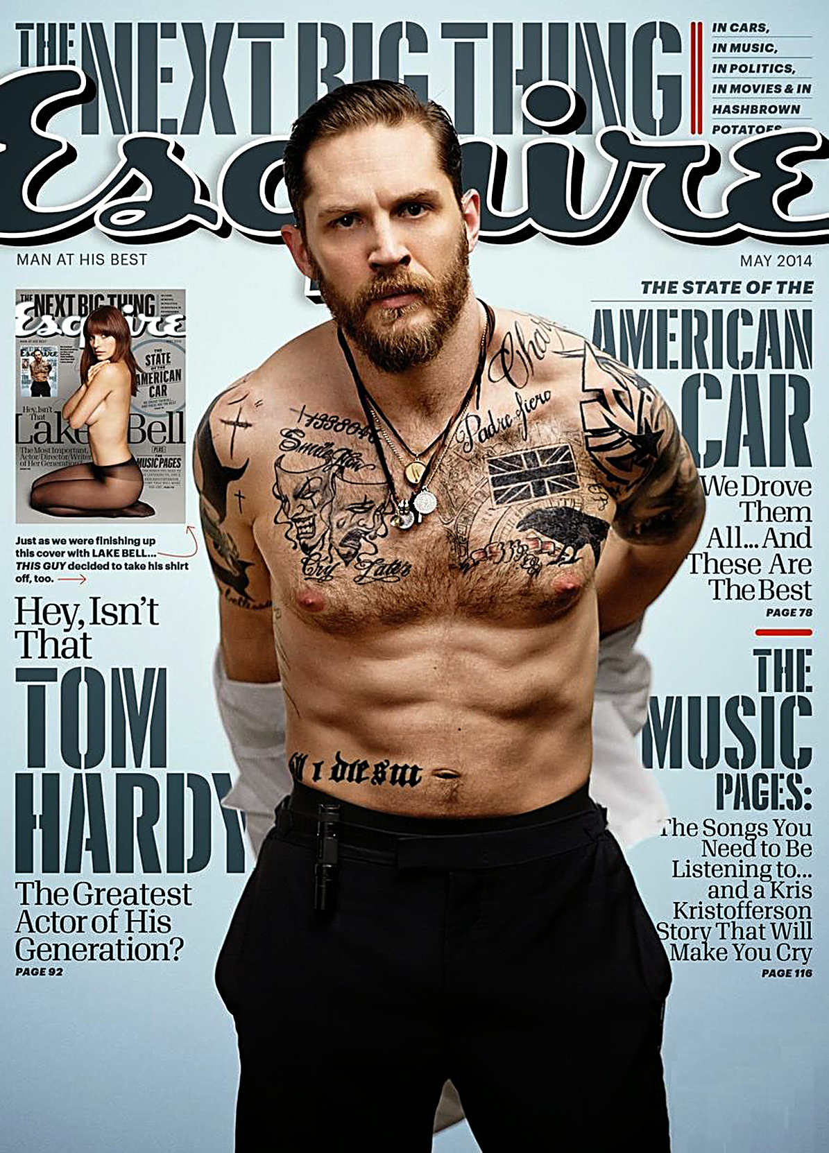 English actor Tom Hardy fronts the cover of Esquire USA May 2014 issue.
30/04/2014,Image: 192319456, License: Rights-managed, Restrictions: EDITORIAL USE (HO) /  40 pics., Model Release: no, Credit line: Balawa Pics / Balawa Pics / Profimedia