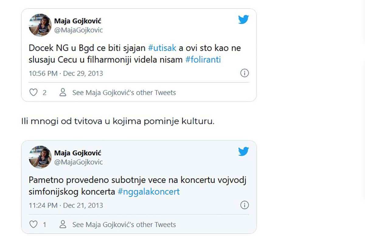 Maja Gojković, twitter Foto: Printscreen/Twitter/Maja Gojković/@MajaGojkovicRS