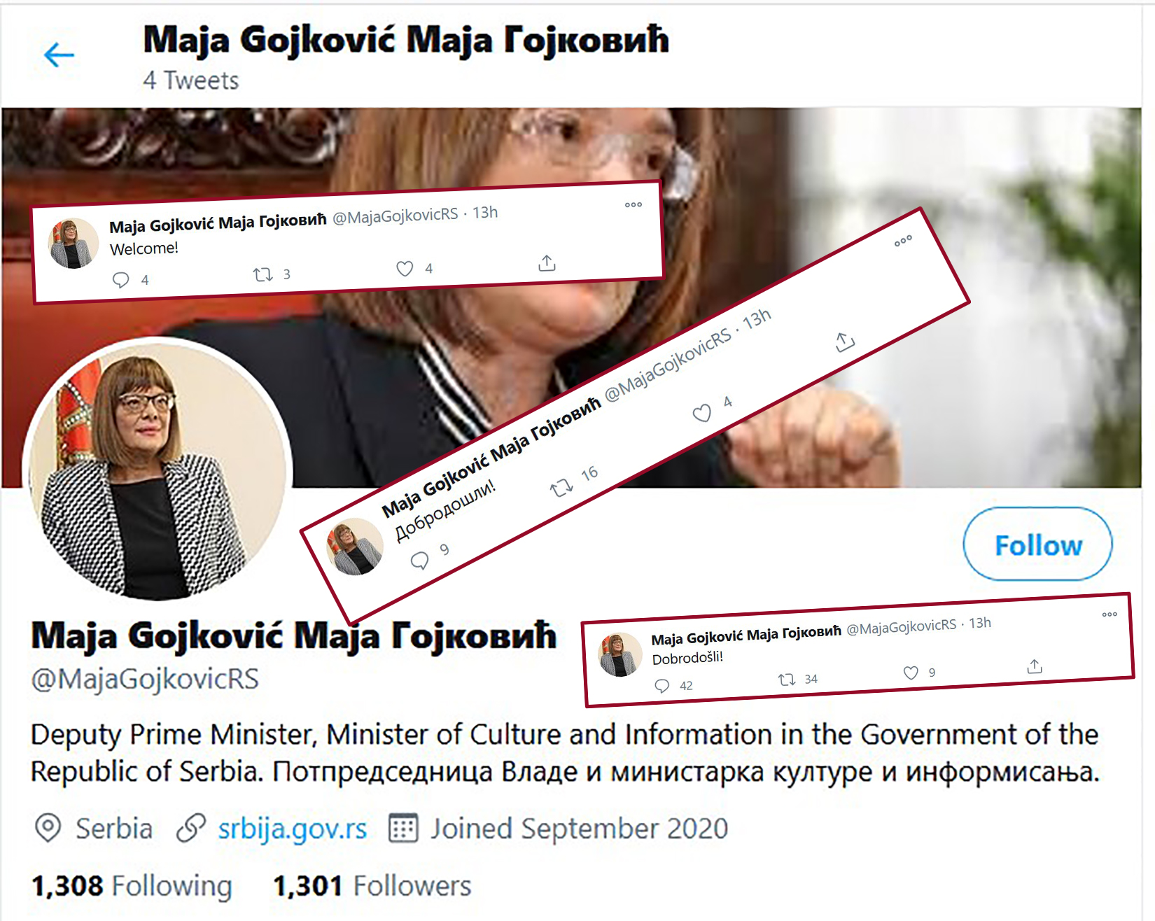 Maja Gojković Foto: Printscreen/Twitter/Maja Gojković Маја Гојковић/@MajaGojkovicRS