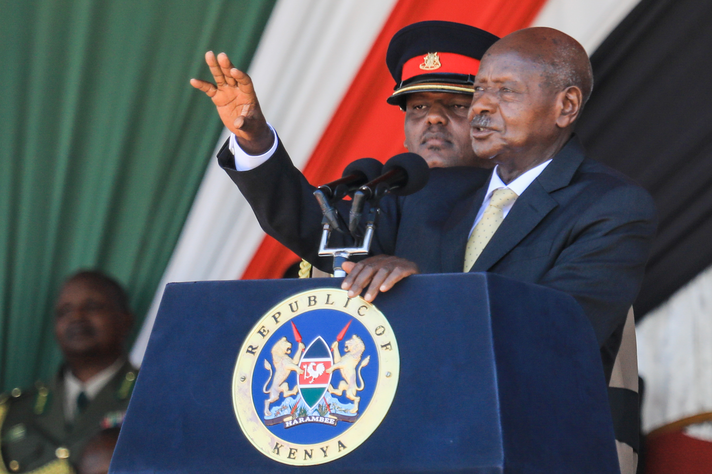 Kenyans attend a memorial service of late Daniel arap Moi in Nairobi