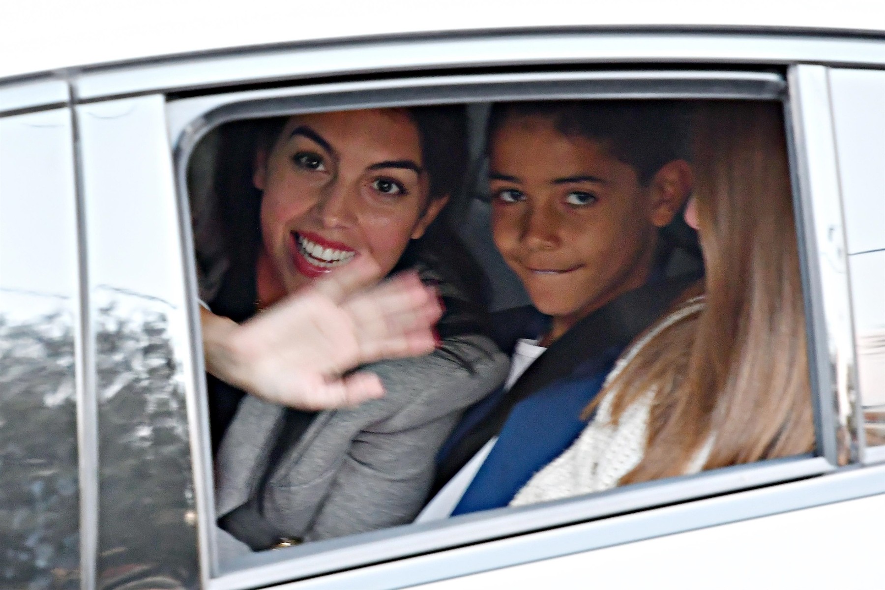 Georgina Rodriguez leaves the Hotel Globo in San Remo with her son Cristiano Jr