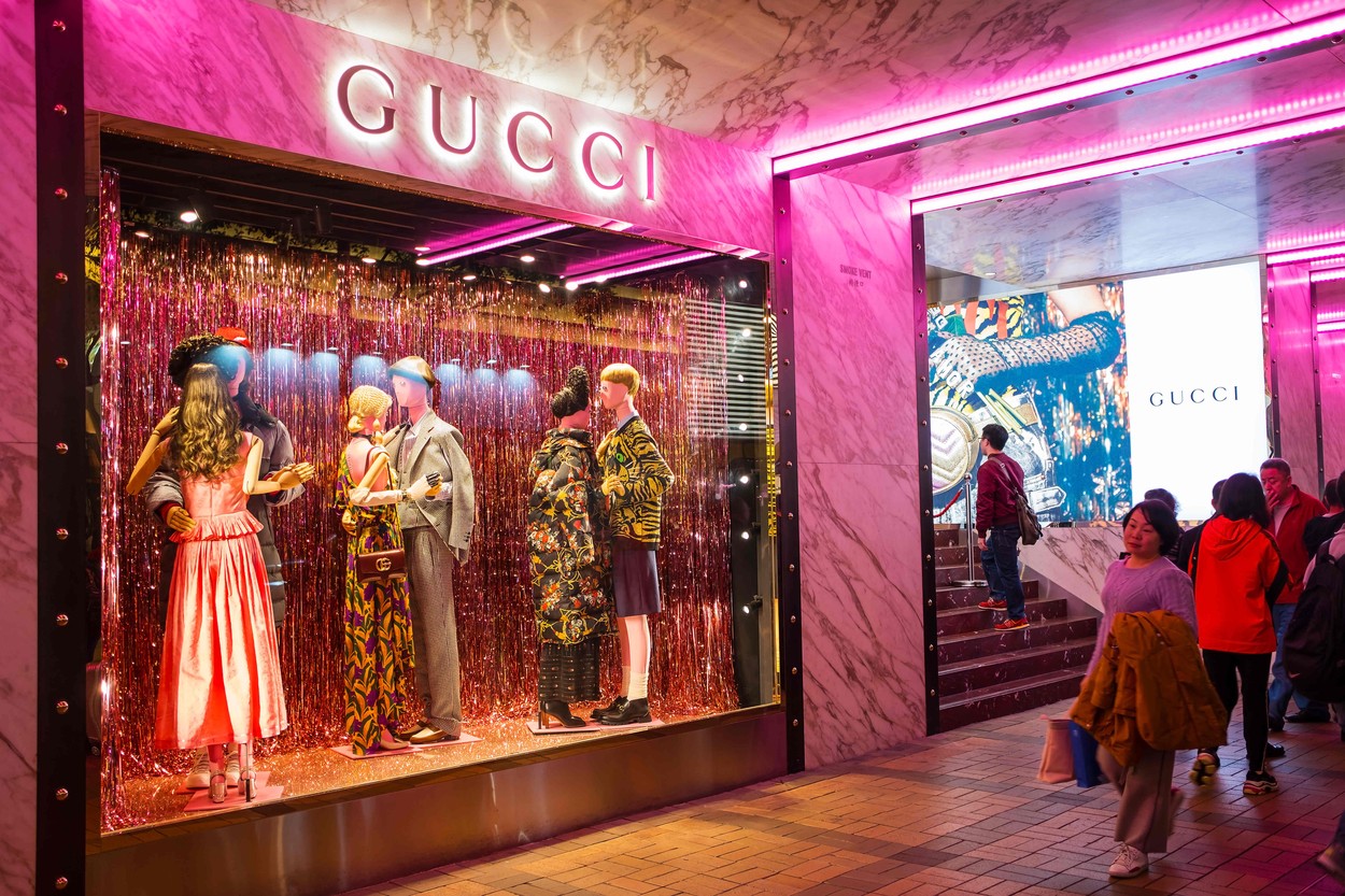 December 17, 2018 - Hong Kong, China - People seen walking past the GUCCI Shop on Canton Road.,Image: 409448959, License: Rights-managed, Restrictions: , Model Release: no, Credit line: Daniel Fung / Zuma Press / Profimedia