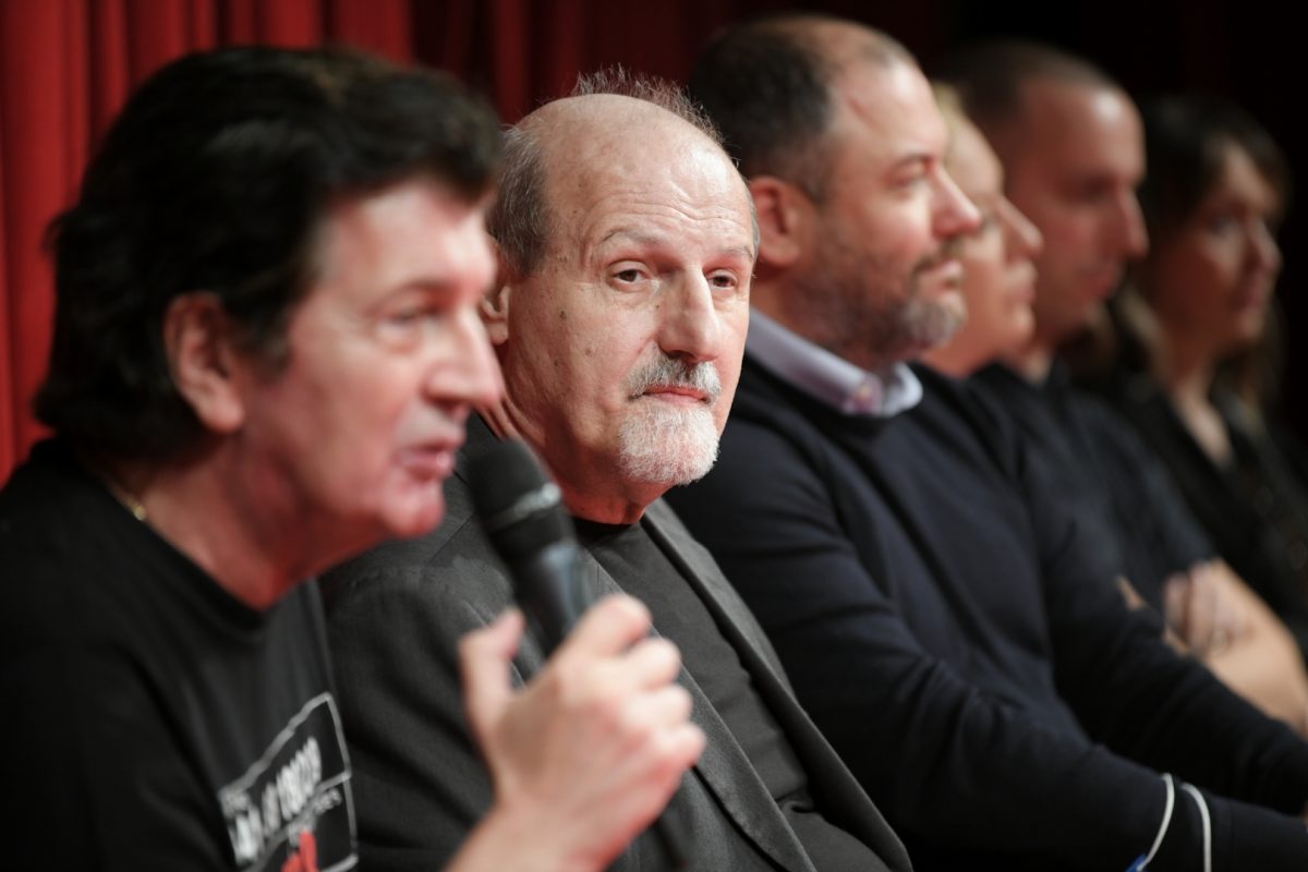 Beograd, 05.10.2020. Pozorište na Terazijama, mjuzikl "Sa druge strane jastuka", kzš, konferencija za štampu Aleksandar Đaja, Momčilo Bajagić Bajaga,  Foto: Dragan Mujan/Nova.rs