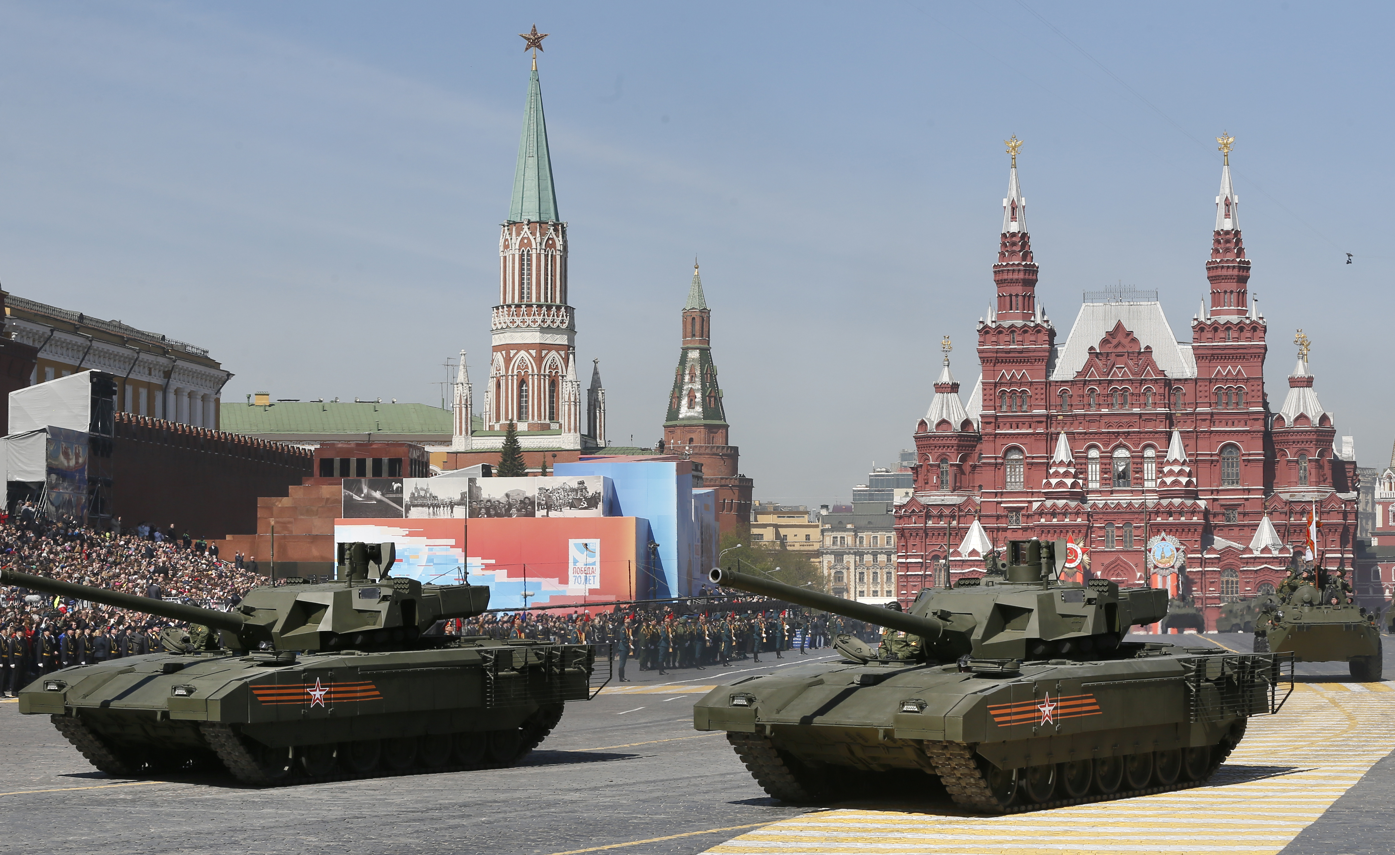 Rehearsal for a military parade in Moscow