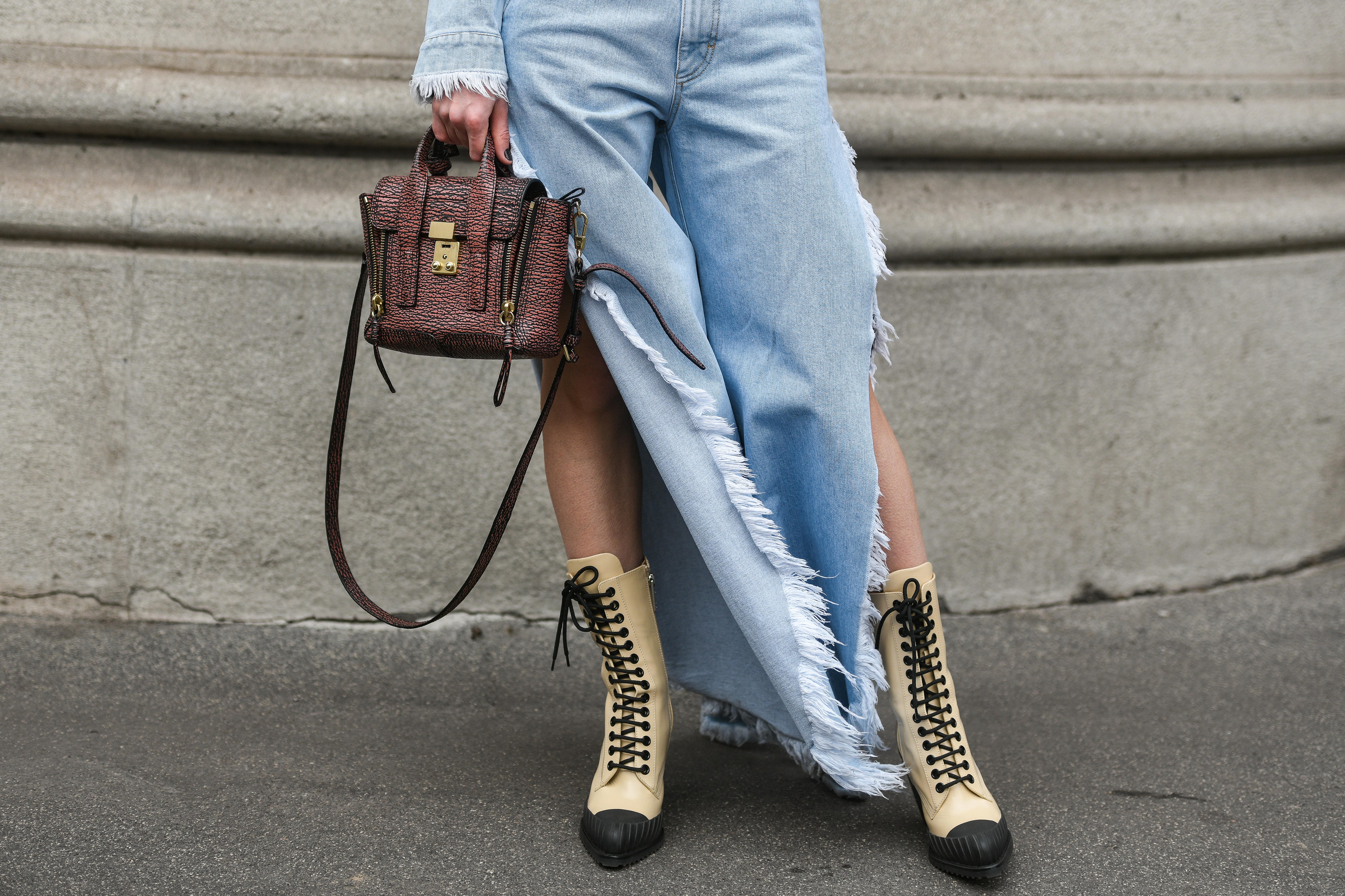 Milan, Italy - February 23, 2019: Street style detail after a fashion show during Milan Fashion Week - MFWFW19