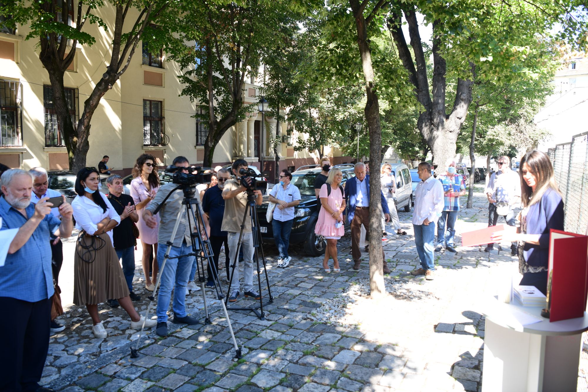 Beograd 26.08.2020. Dodela nagrade Meša Selimović na Kosančićevom vencu, na mestu gde je nekada bila Biblioteka grada. Nagrada Meša Selimović, priznanje, književna nagrada Foto: Goran Srdanov/Nova.rs