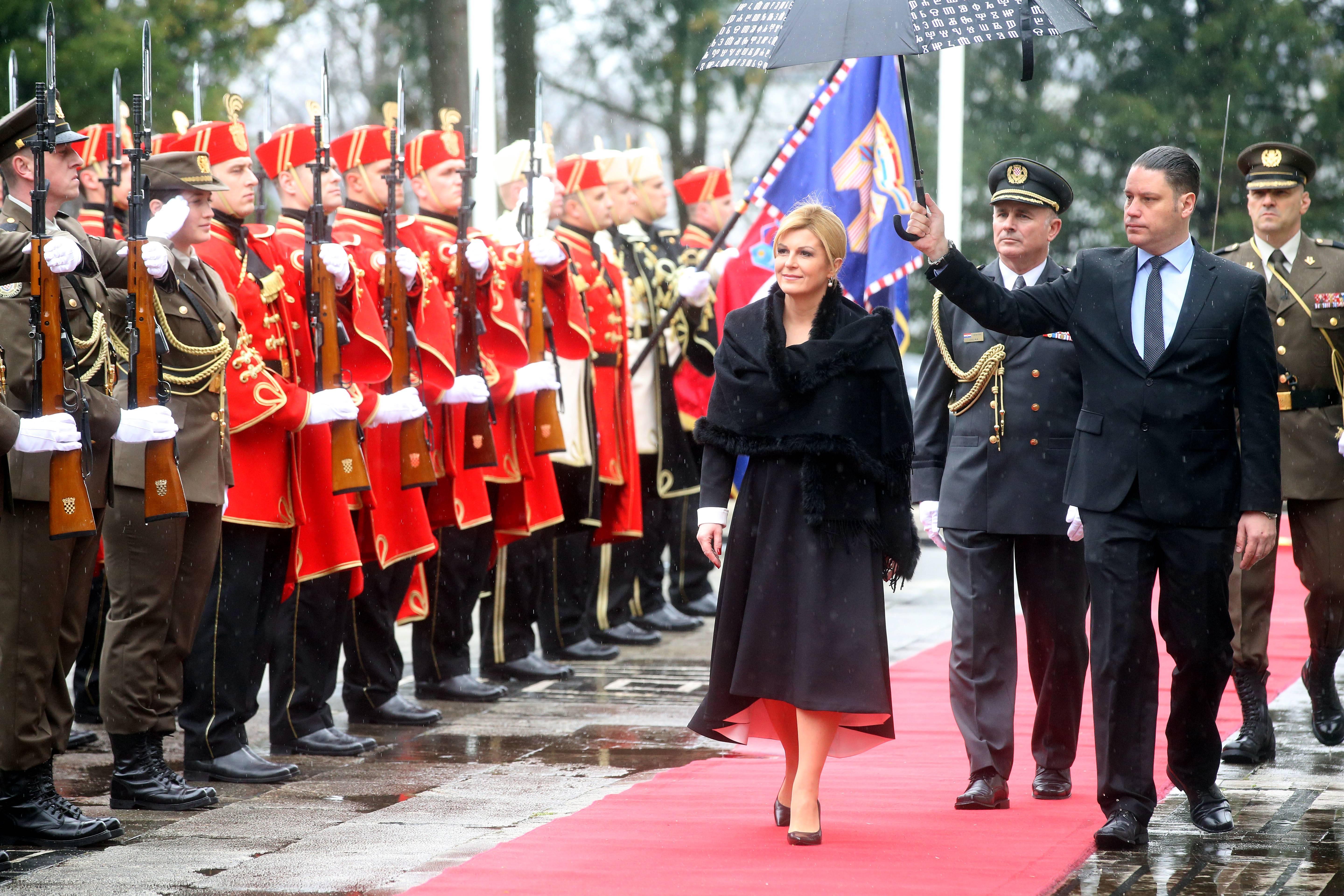 Zagreb, 18.02.2020 - Svecana ceremonija inauguracije izabranog predsednika Hrvatske Zorana Milanovica, danas u Zagrebu. Na fotografiji Kolinda Grabar Kitarovic. (BETAPHOTO/HINA/Dario GRZELJ/MO)