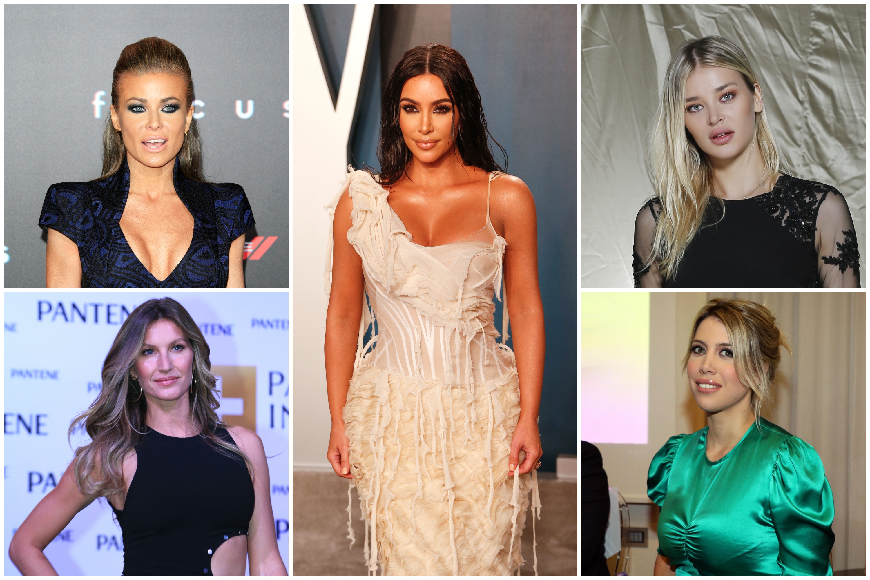 Karmen Elektra, Kim Kardašijan, Sofija Milošević, Žizel Bundšen, Vanda Nara, Carmen Electra, Kim Kardashian, Gisele Bundchen, Wanda Nara, kombo Foto: EPA/NINA PROMMER/MARIO GUZMAN/EPA-EFE/RINGO CHIU/MATTEO BAZZI/Arhiva