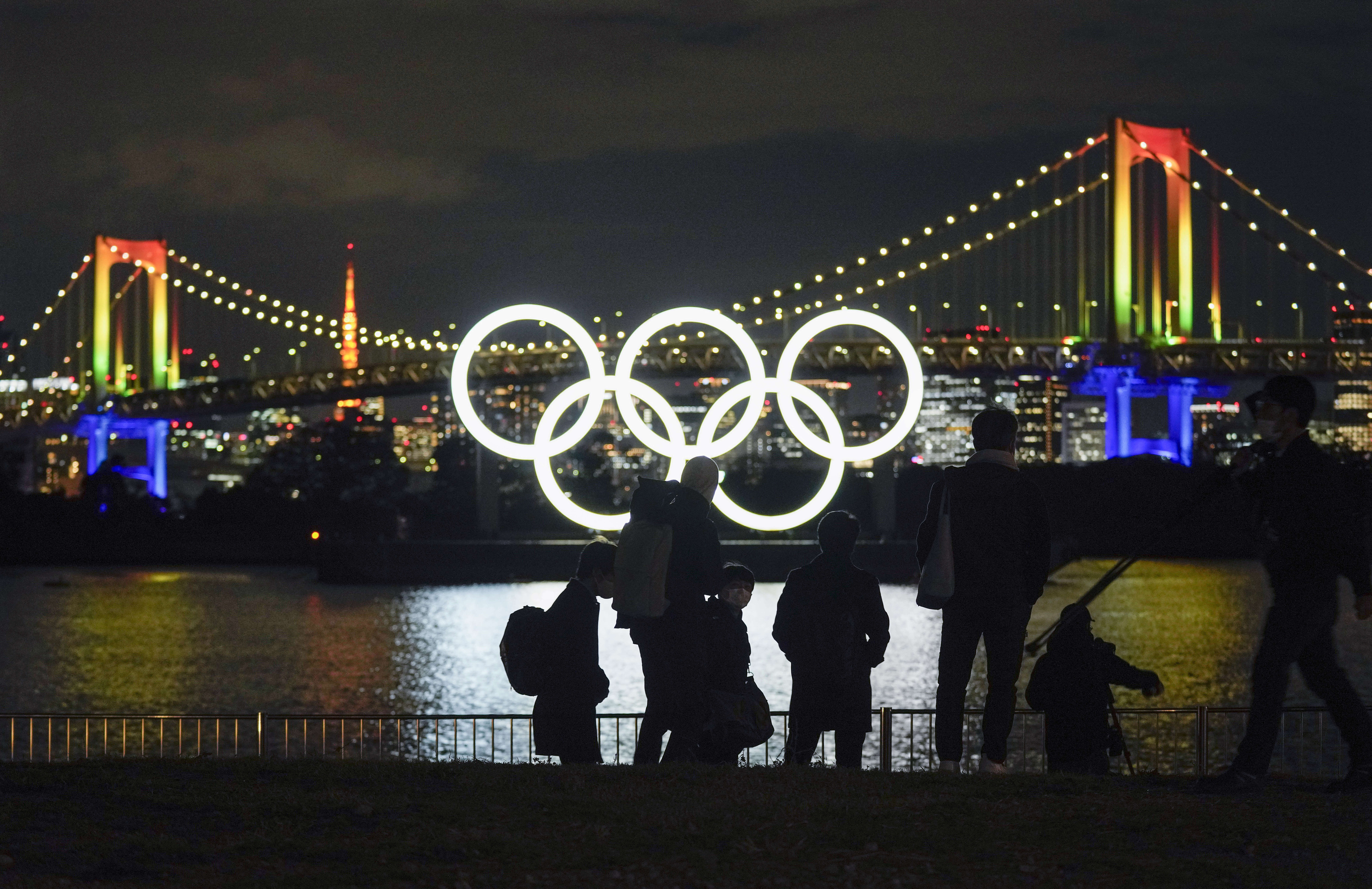 The Olympic rings monument reinstalled