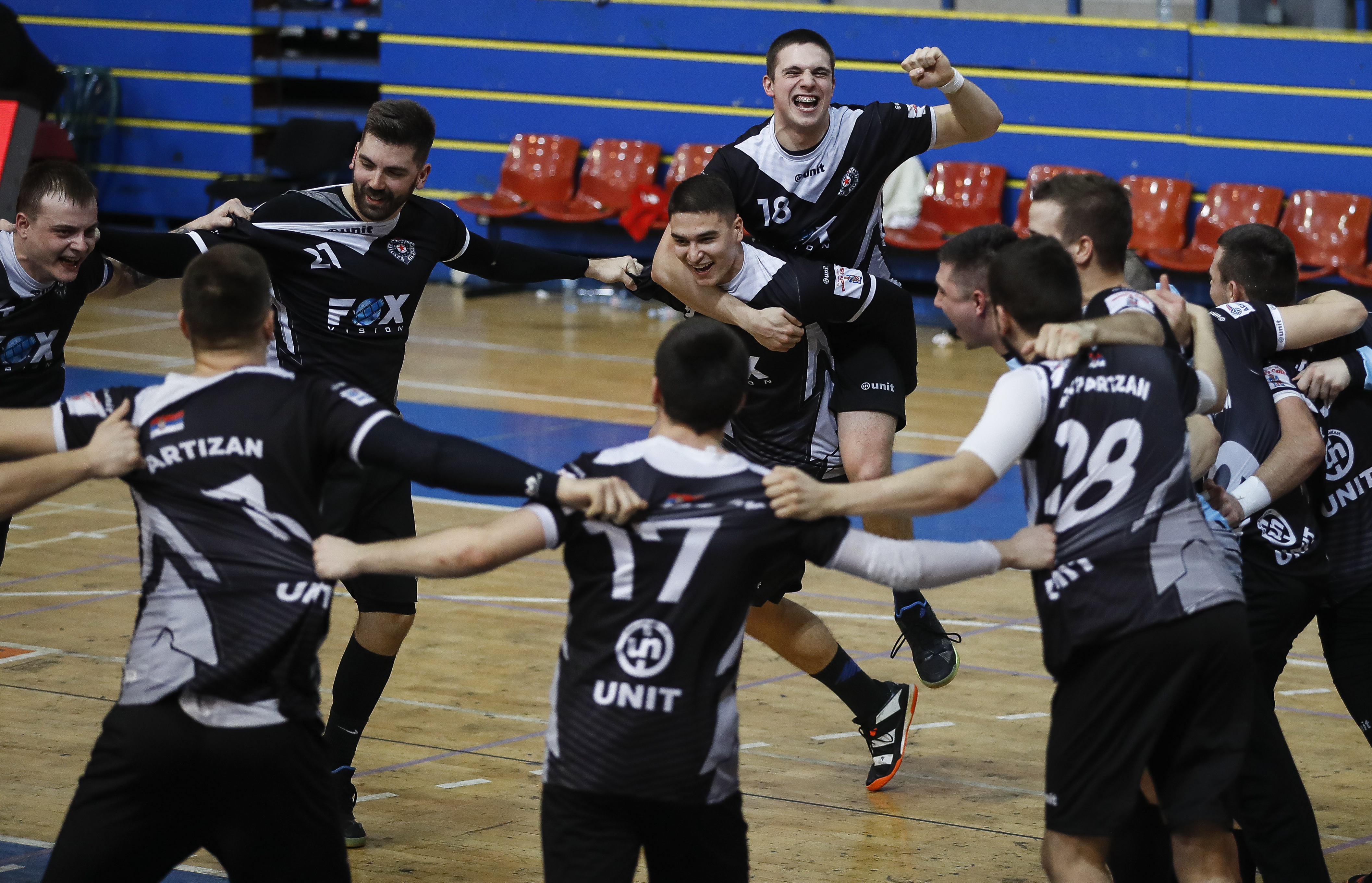 Rukomet Season 2019-2020
Crvena Zvezda v Partizan
RK Partizan celebrate 
Beograd, 17.02.2020.
foto: Srdjan Stevanovic/Starsportphoto ©