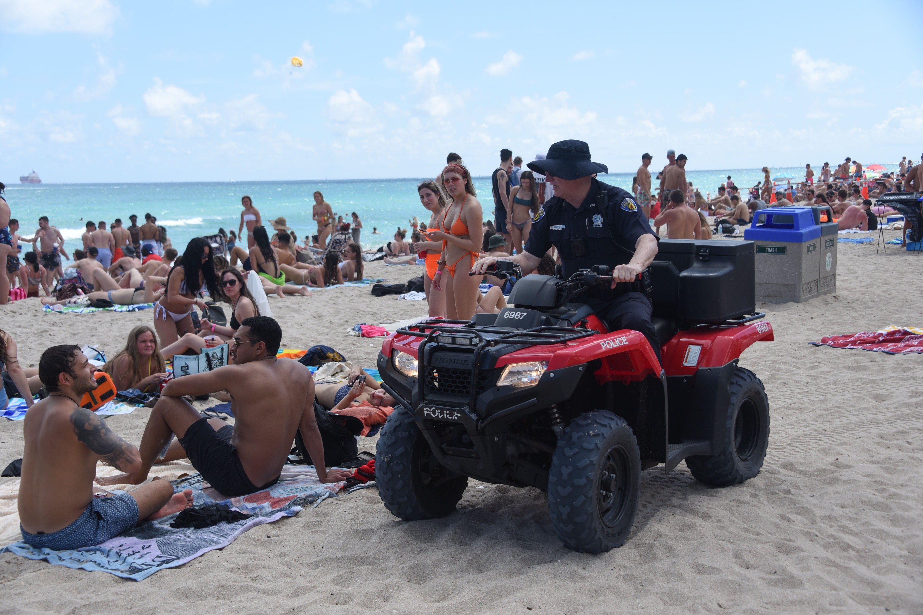 Thousands of scantily-clad Spring Breakers ignore Coronavirus fears as they party on Fort Lauderdale Beach, Florida, ignoring the risk of Coronavirus