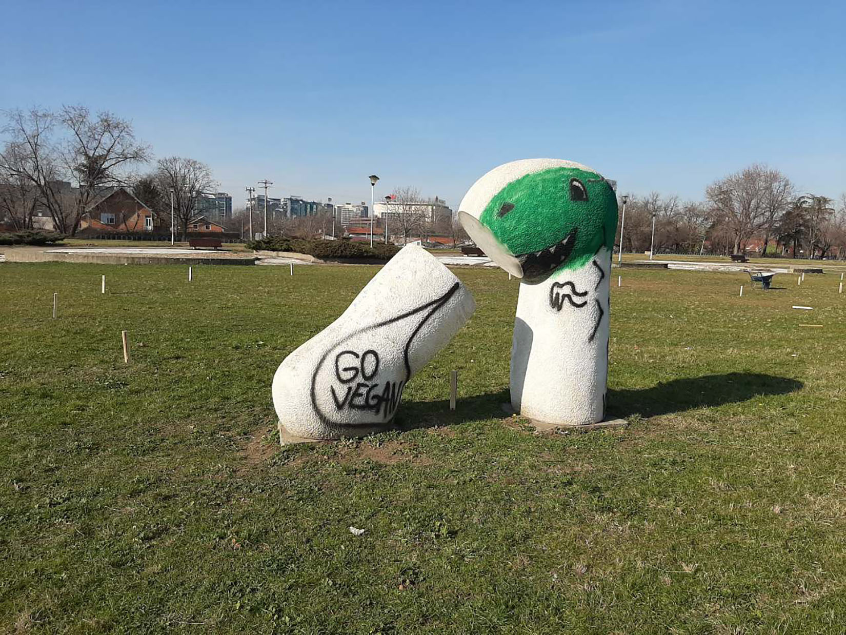 Skulptura, skulpture, grafit, čišćenje Foto: JKP Zelenilo Beograd/Promo