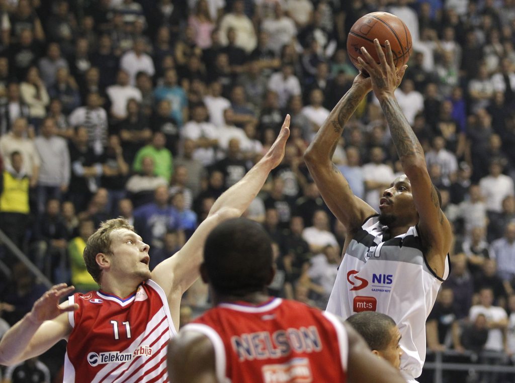 Kosarka ABA League season 2013-2014
Partizan Vs. Crvena Zvezda
Terence Kinsey (R) and Jaka Blazic
Beograd, 18.11.2013.
foto: Srdjan Stevanovic/Starsportphoto ©