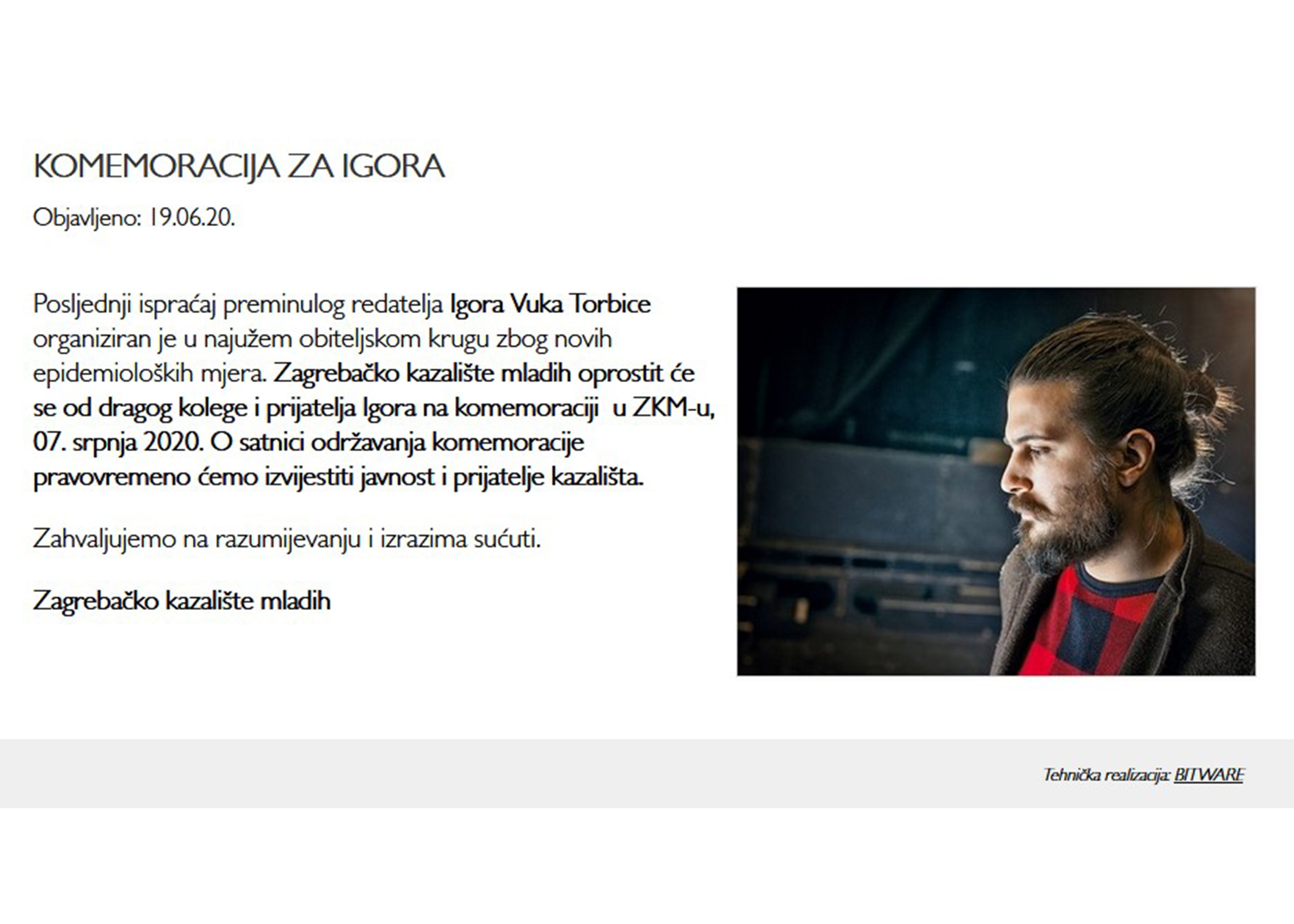 Komemoracija Igor Vuk Torbica