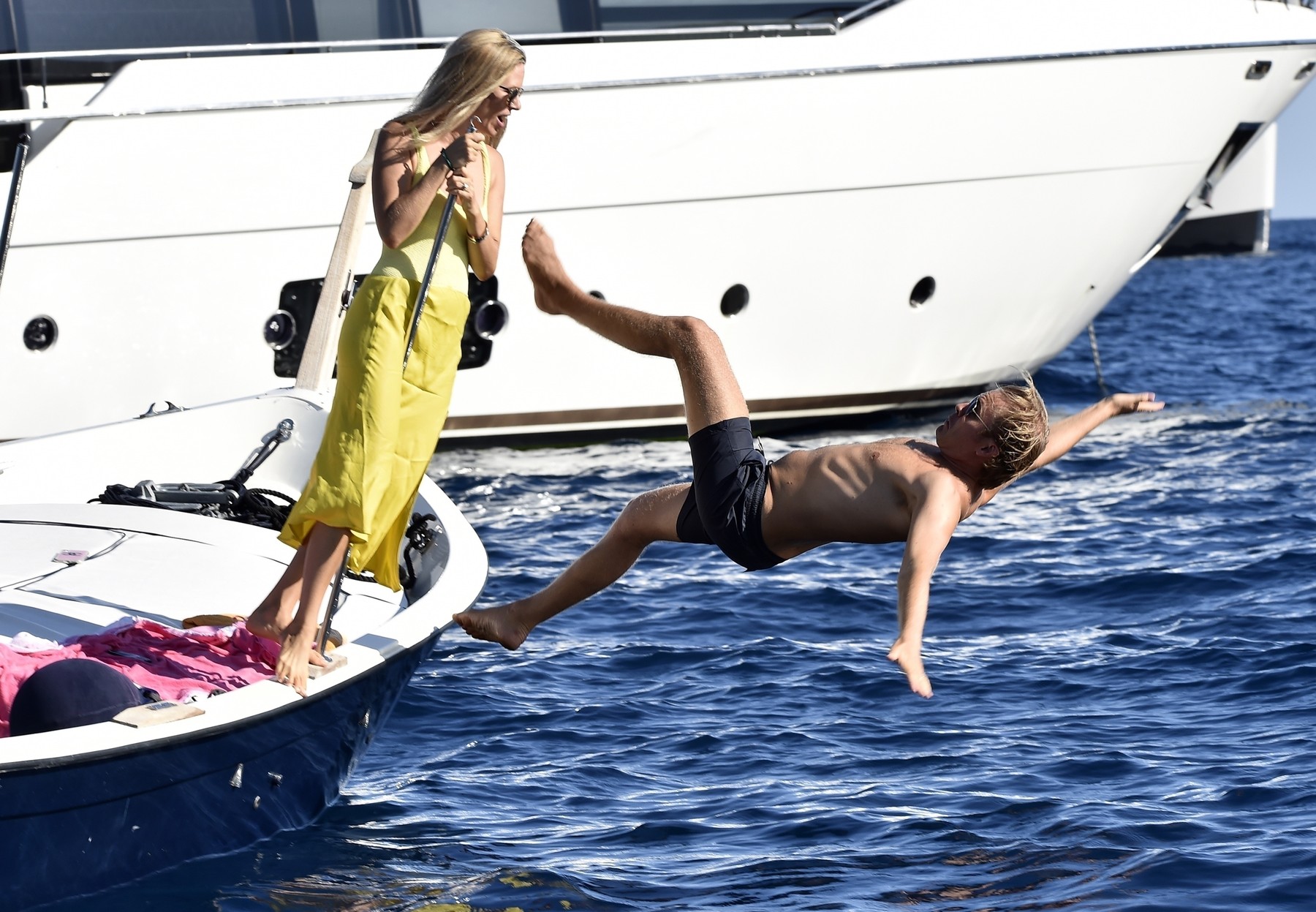*EXCLUSIVE* Nico Rosberg and his wife Vivian Sibold enjoy a day at sea while on holiday in Portofino