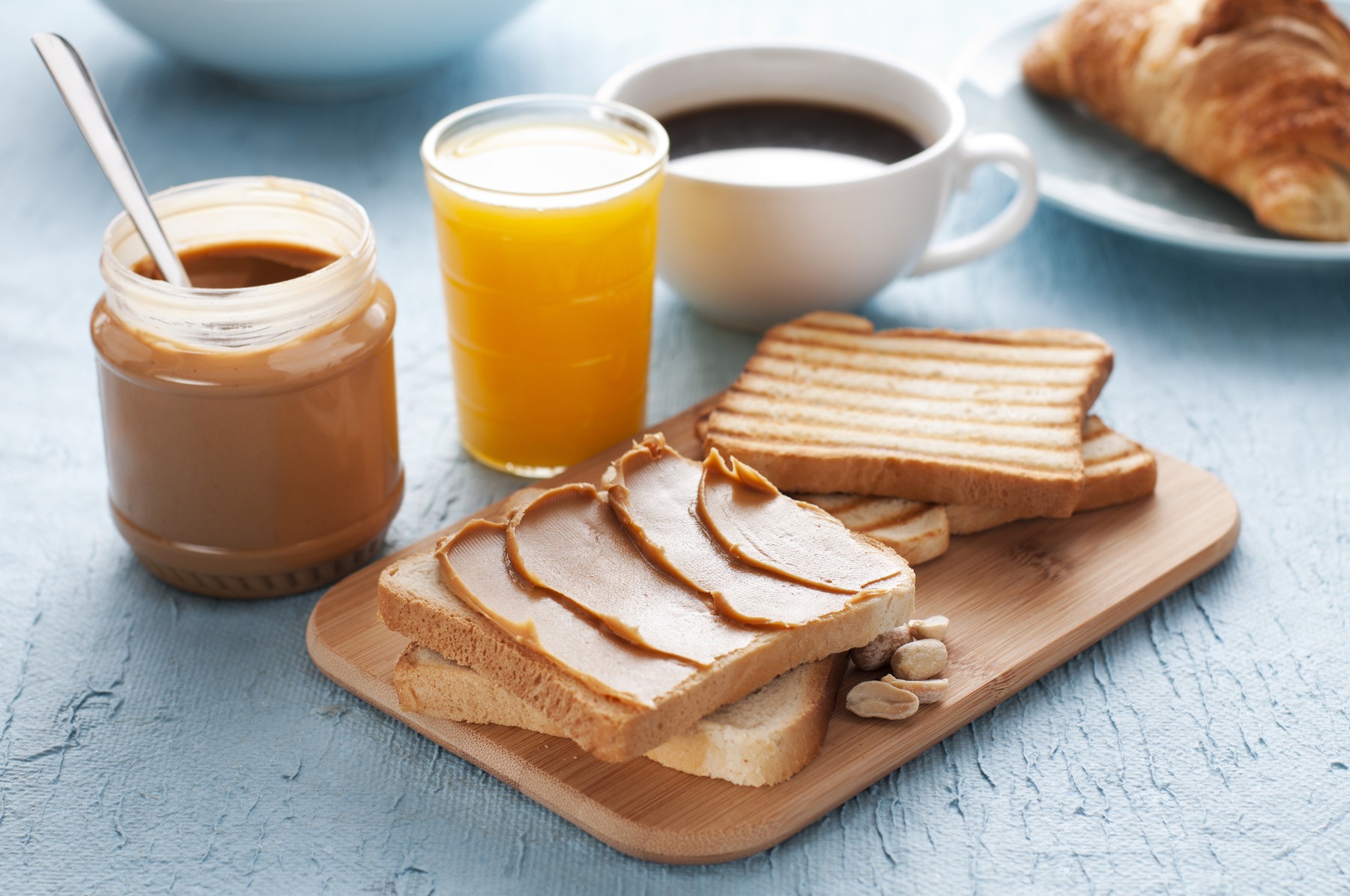Peanut butter and toast for breakfast close up,Image: 336234993, License: Royalty-free, Restrictions: , Model Release: no, Credit line: Dusan Zidar / Panthermedia / Profimedia