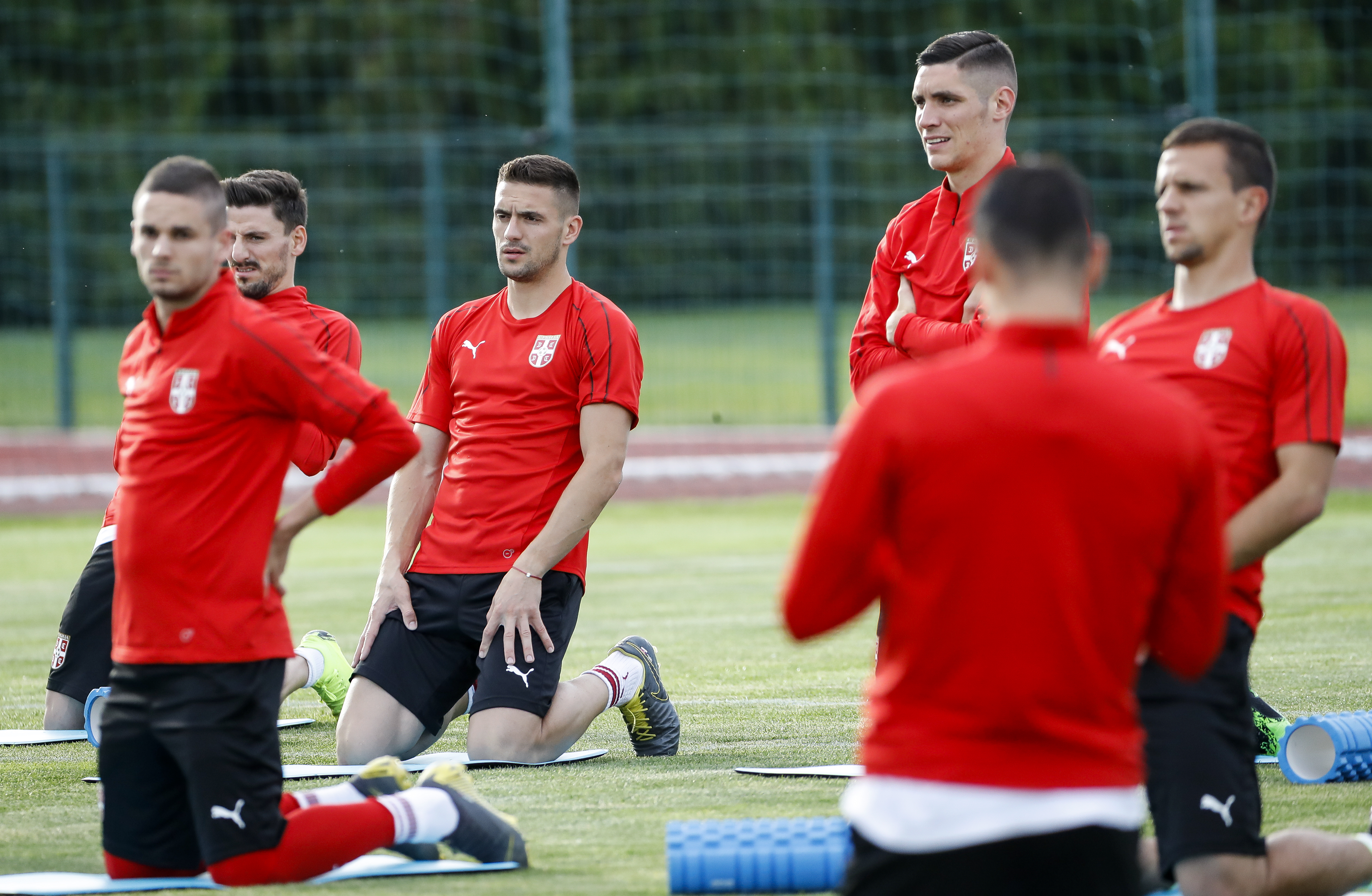 Fudbal EURO 2020 Qualifiers-Okupljanje reprezentacije pred mec sa Ukraine Ukrajina
from left Mijat Gacinovic Filip Mladenovic Dusan Tadic Nikola Milenkovic Nemanja Maksimovic
Stara Pazova,03.06.2019.
foto: Srdjan Stevanovic/Starsportphoto ©
