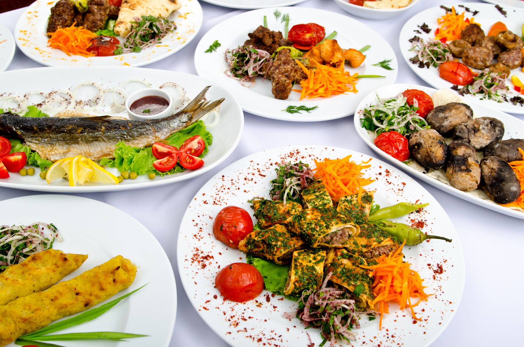 Lots of meals served on table,Image: 169129878, License: Royalty-free, Restrictions: , Model Release: no, Credit line: Elnur Amikishiyev / Panthermedia / Profimedia