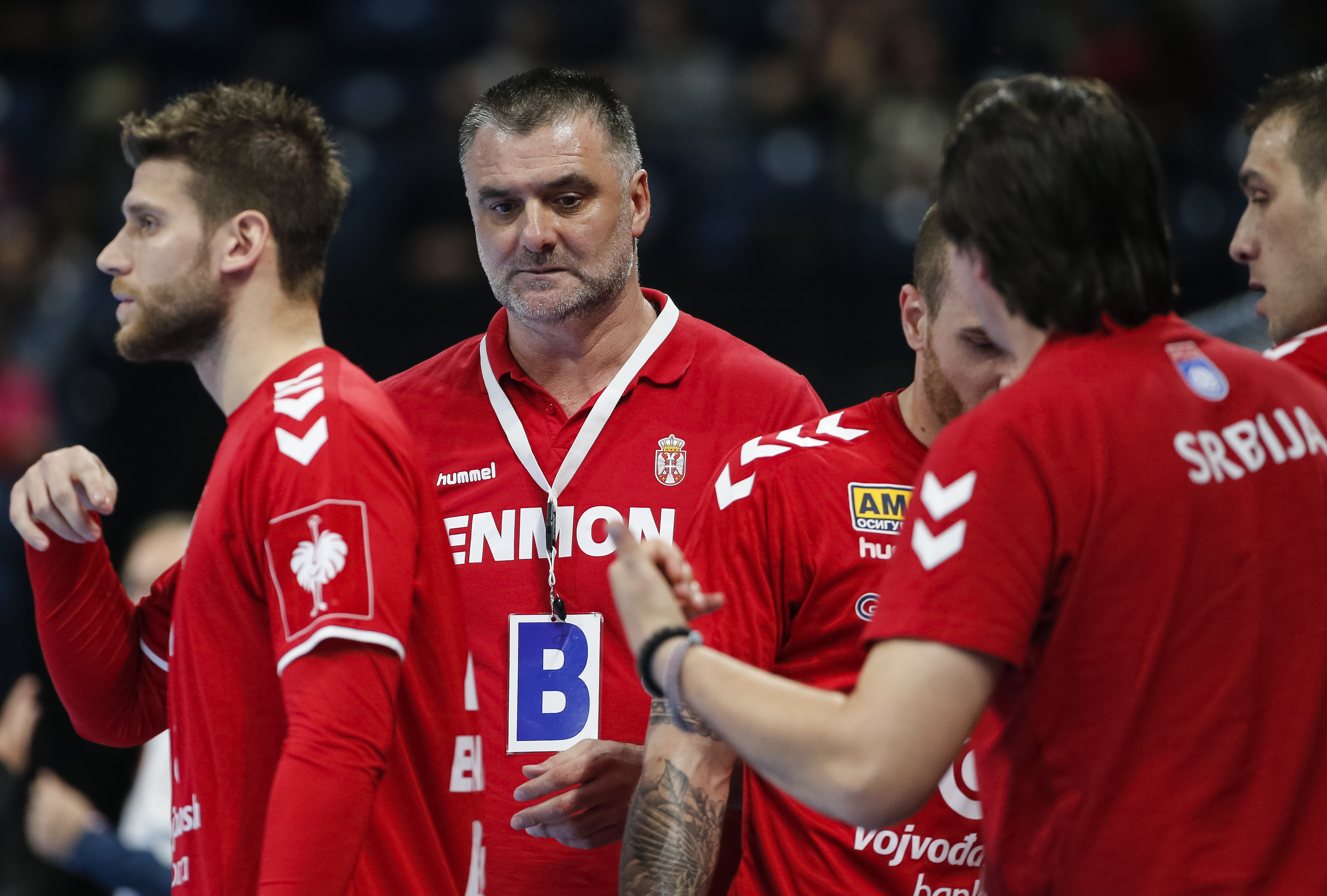 Rukomet Handball Kvalifijakcije za EHF EP 2020
Srbija v Hrvatska
head coach Nenad Perunicic (C)
Beograd, 11.04.2019.
foto: Srdjan Stevanovic/Starsportphoto ©