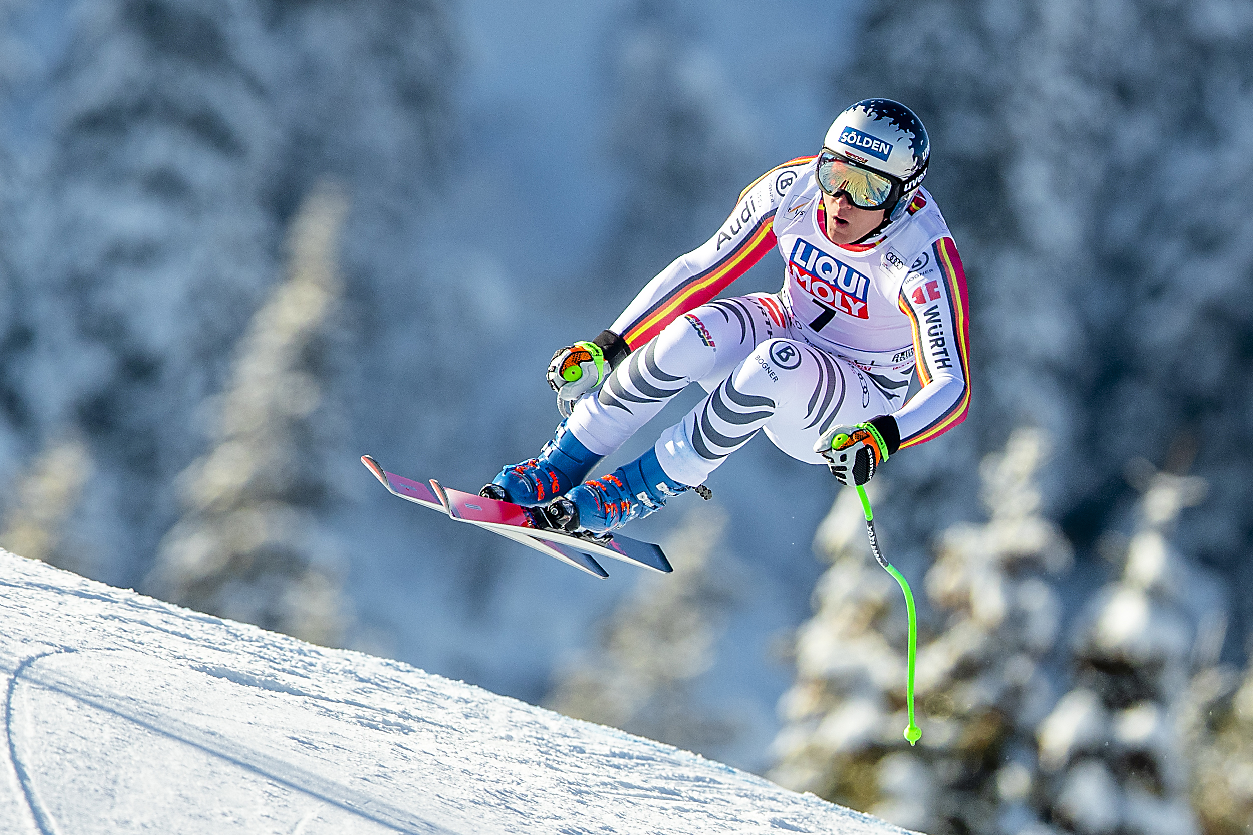 epa08272387 Thomas Dressen from Germany in action during a training session of the FIS Alpine Skiing World Cup Men's Downhill in Kvitfjell, Norway, 05 March 2020.  EPA-EFE/Stian Lysberg Solum  NORWAY OUT