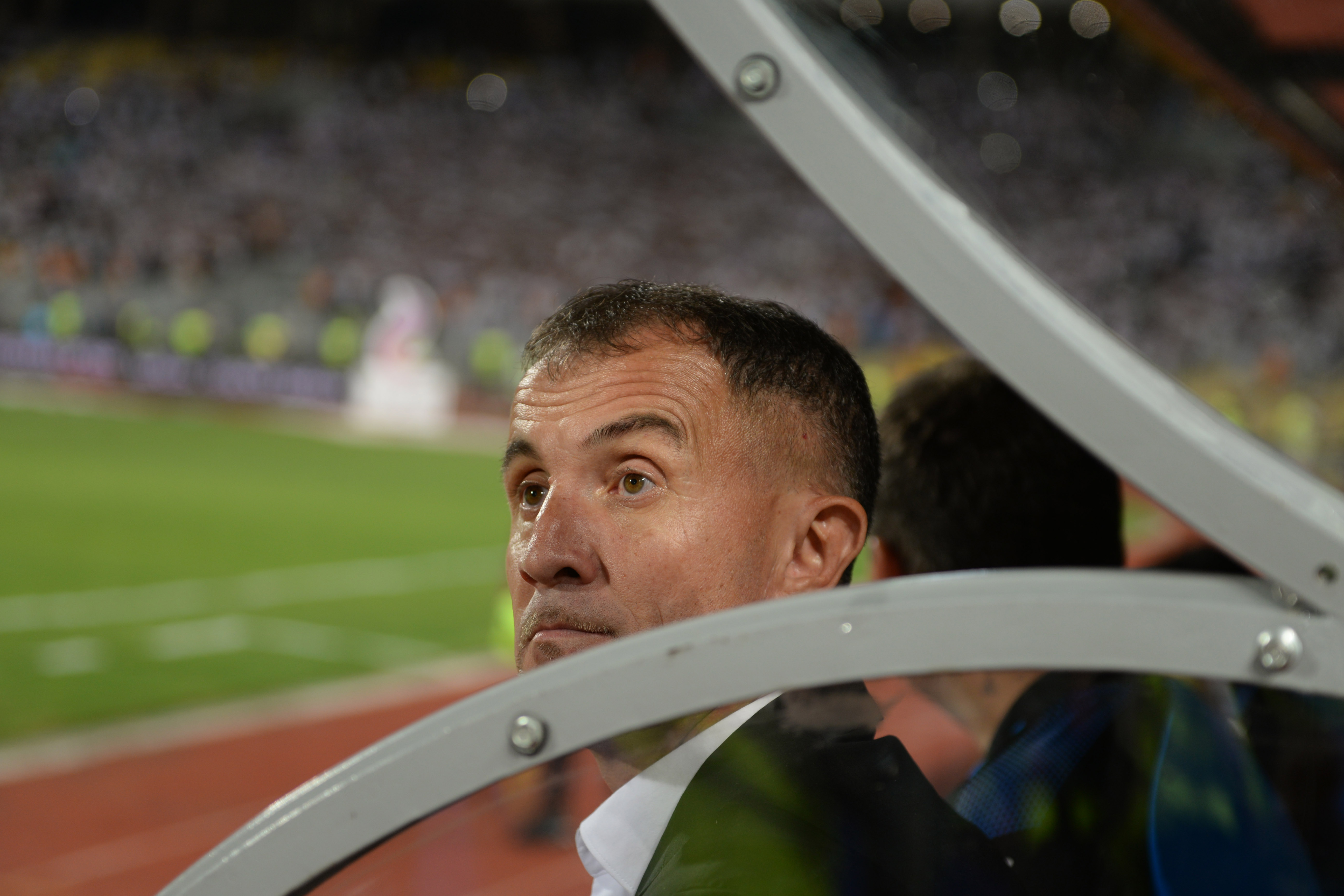 epa07857505 Zamalek SC head coach Milutin Sredojevic reacts during the Egyptian Super cup soccer match between Zamalek and Al-Ahly at Borg Al-Arab Stadium in Alexandria, Egypt, 20 September 2019.  EPA-EFE/Mohamed Hossam