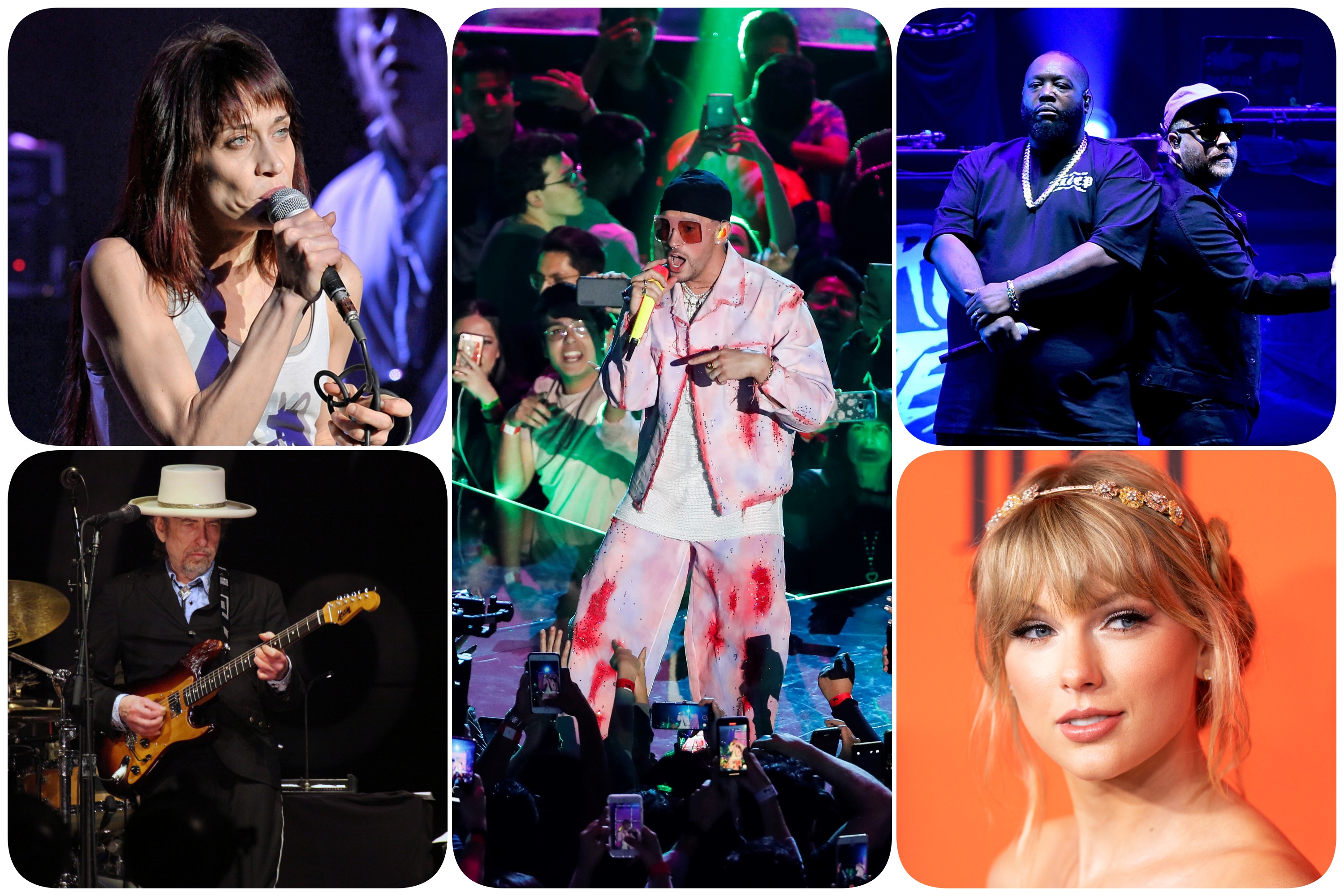 Tejlor Svift, Fiona Epl, Bob Dilan, Run the Jewels, Bad Bunny
