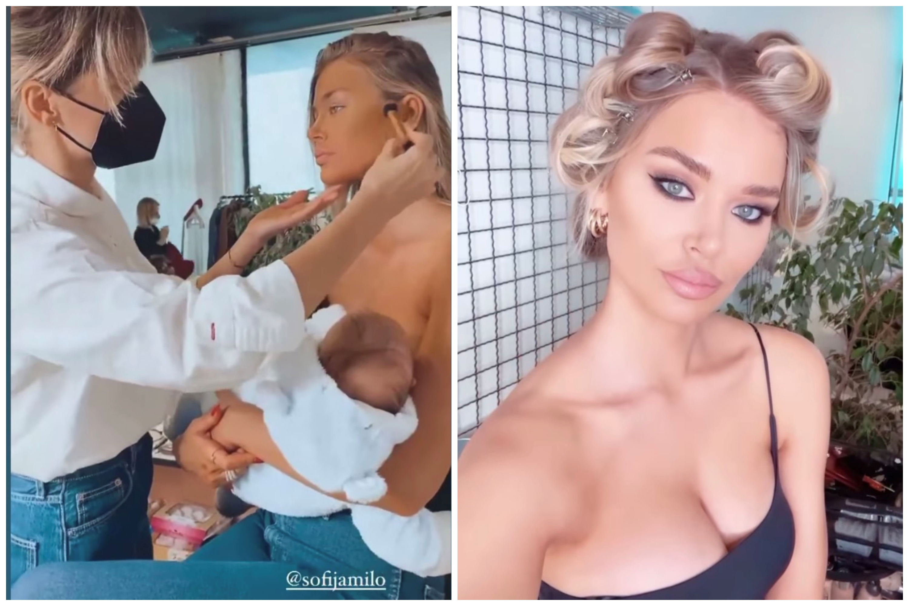 Sofija Milosevic sminka se dok doji bebu