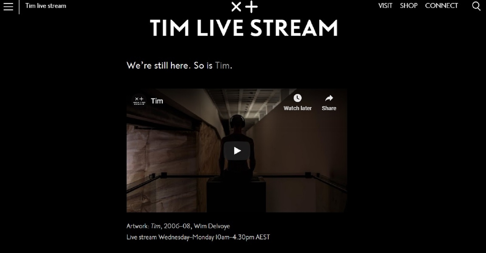 Tim Live Stream Printscreen: mona.net.au