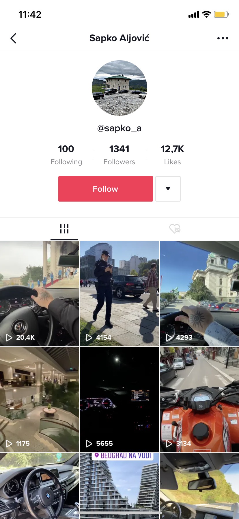 Sapko Aljovic bahacenje ispred skupstine srbije