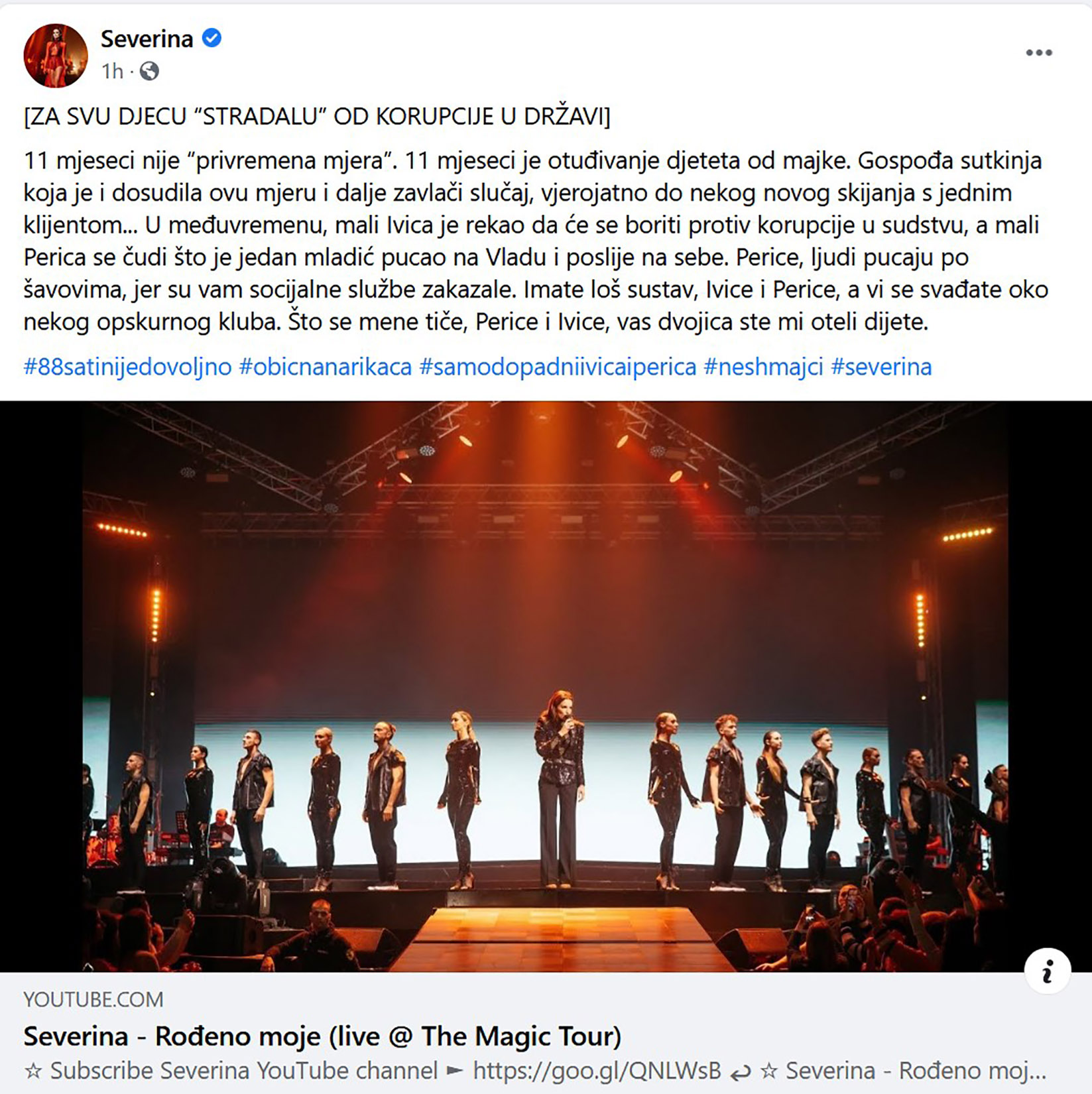 Severina Kojić, Severina Vučković Foto: Printscreen/Facebook/Severina