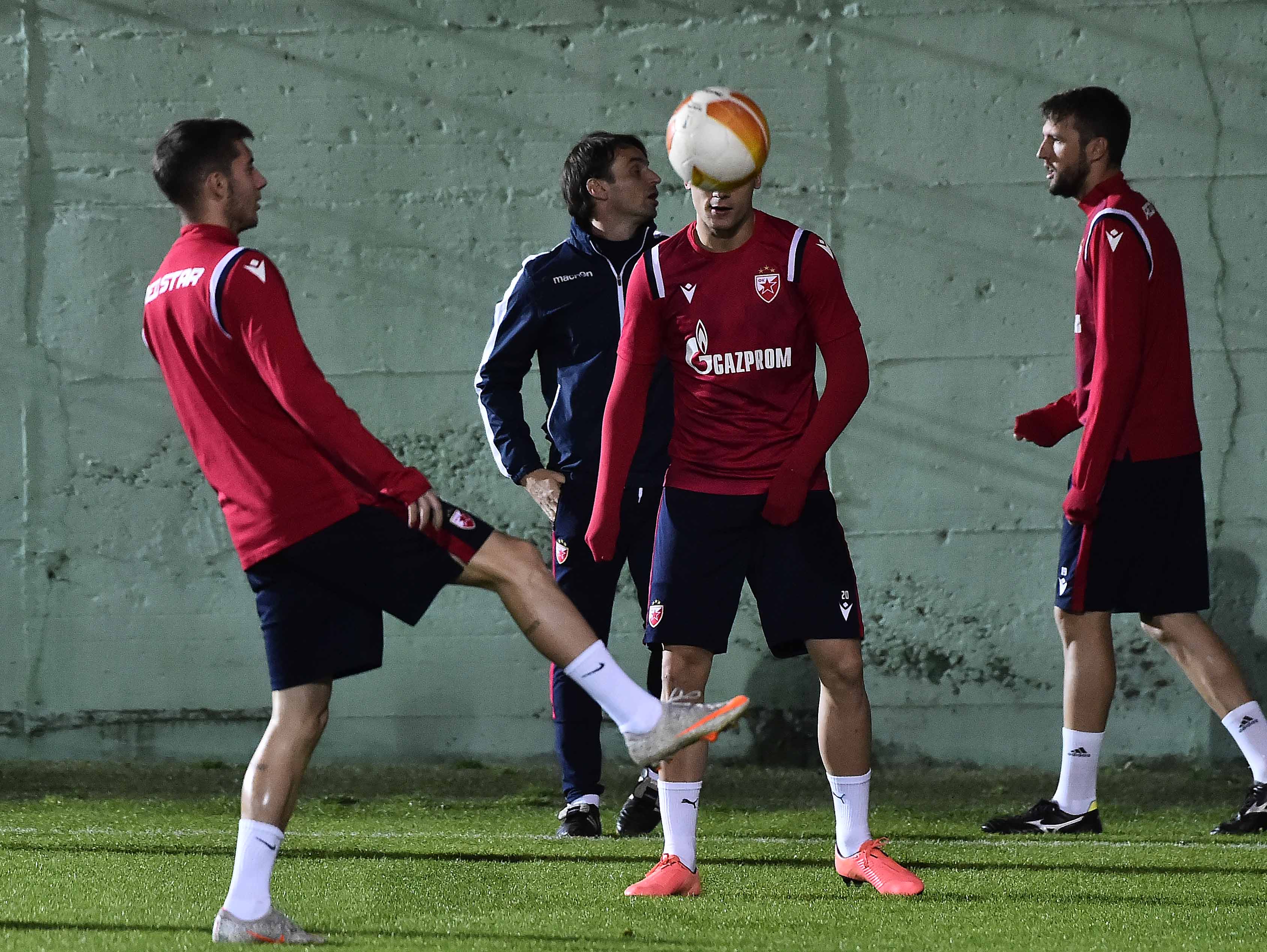 Crvena Zvezda trening practice prior to the UEFA Europa League football match between Crvena Zvezda (Red Star) and Gent in Belgrade, Serbia, Nov. 4. 2020.
foto: Nikola Mitic  STARSPORT