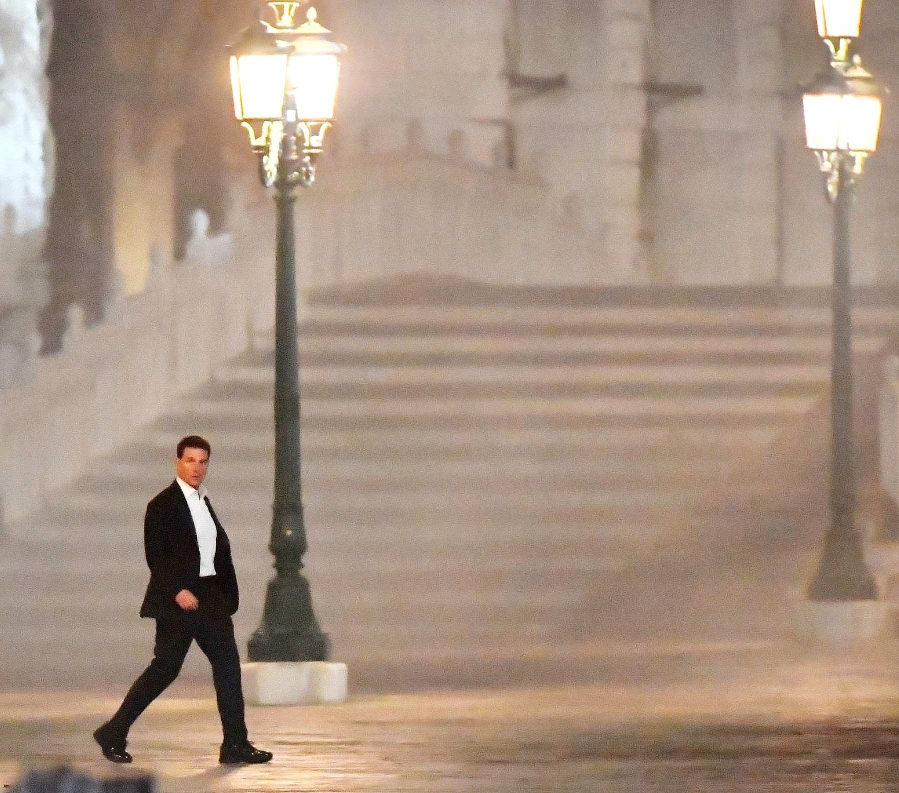 Tom Kruz, venecija, Hollywood actor Tom Cruise filming an escape scene on the set of Mission Impossible 7 in Venice.
