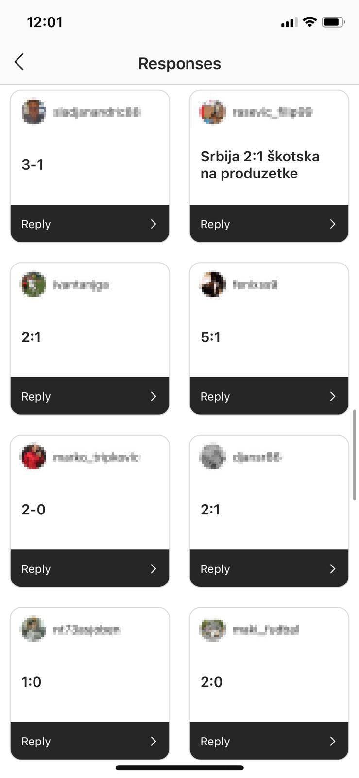 Srbija Skotska instagram anketa