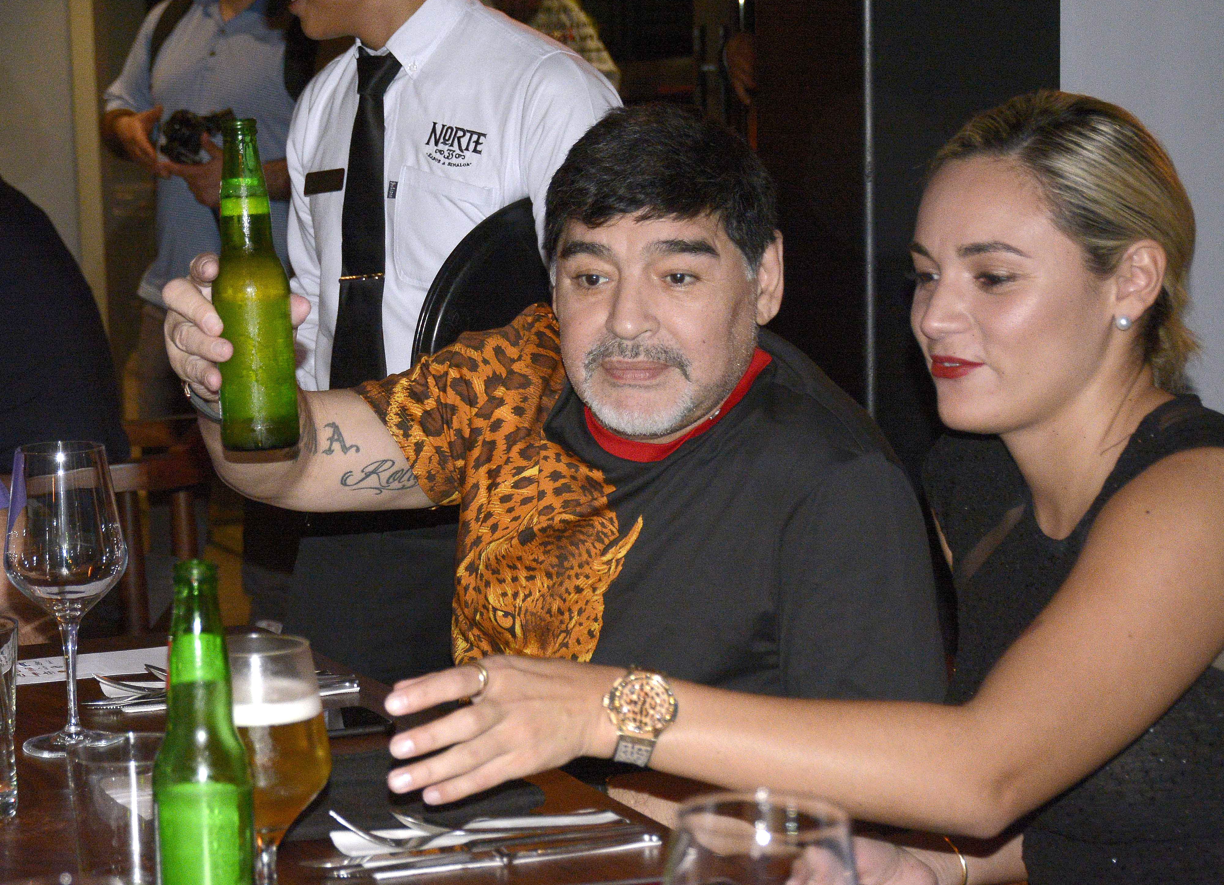 Maradona led dinner to raise funds for storm victims in Sinaloa