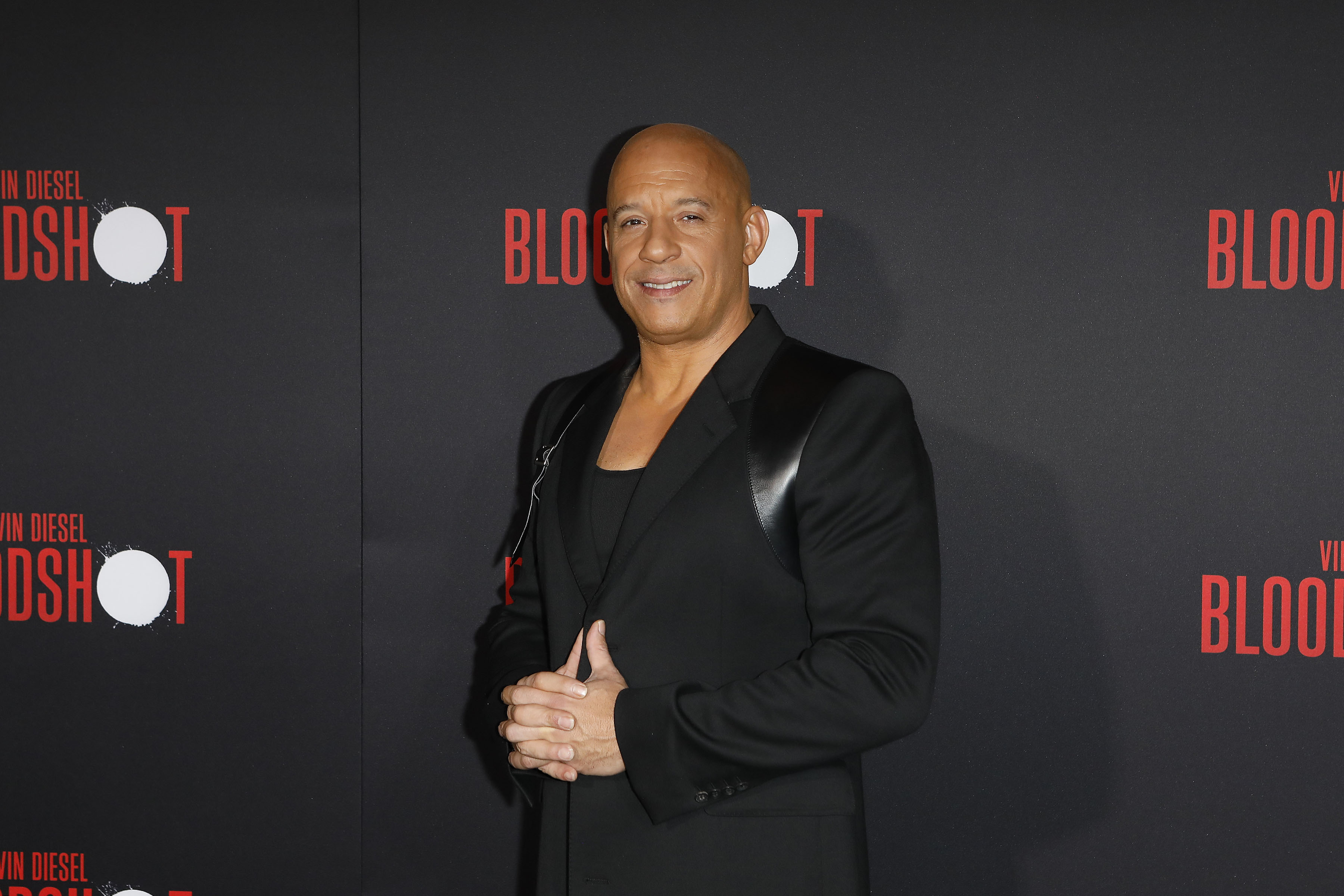 epa08284977 US actor Vin Diesel arrives for the premiere of the movie 'Bloodshot' at the Regency Village Theater in Westwood, Los Angeles, California, USA, 10 March 2020. The movie opens in theaters in the USA on 13 March 2020.  EPA-EFE/NINA PROMMER